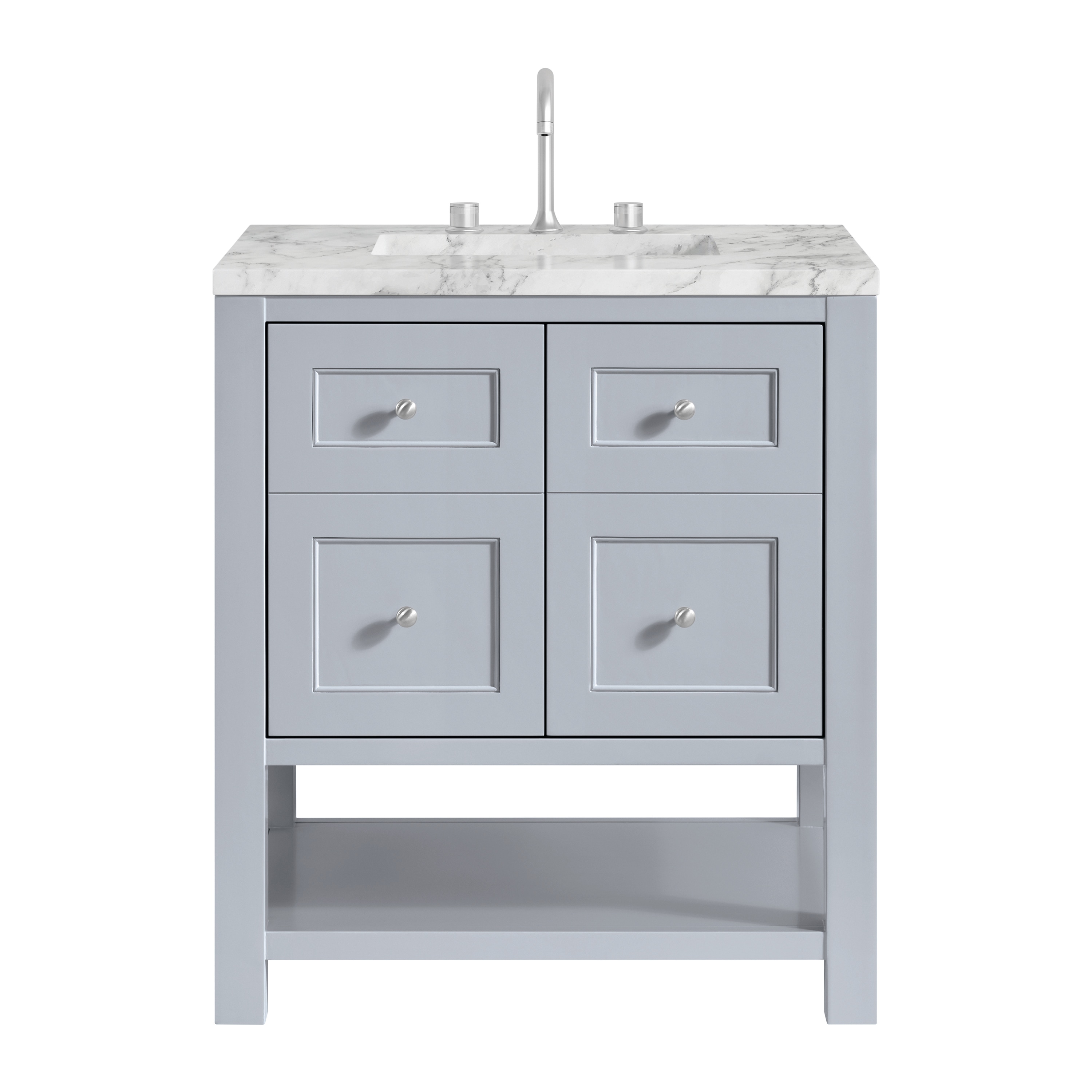 James Martin Vanities - Breckenridge 30-in Serenity Blue Undermount Single Sink Bathroom Vanity w...