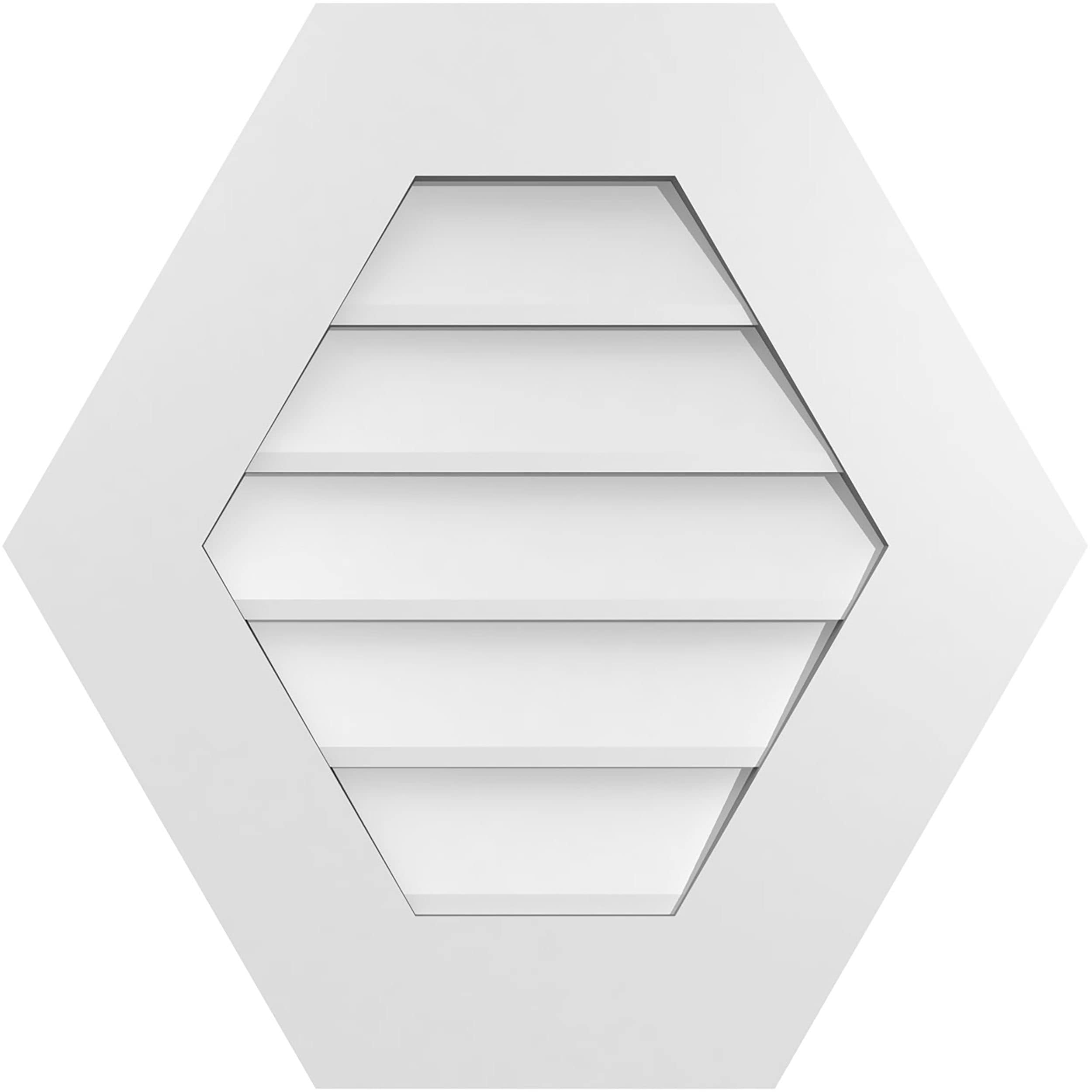 Ekena Millwork GVPHP22X2201SN 22-Inches x 22-Inches Off-white Peaked PVC Gable Louver Vent