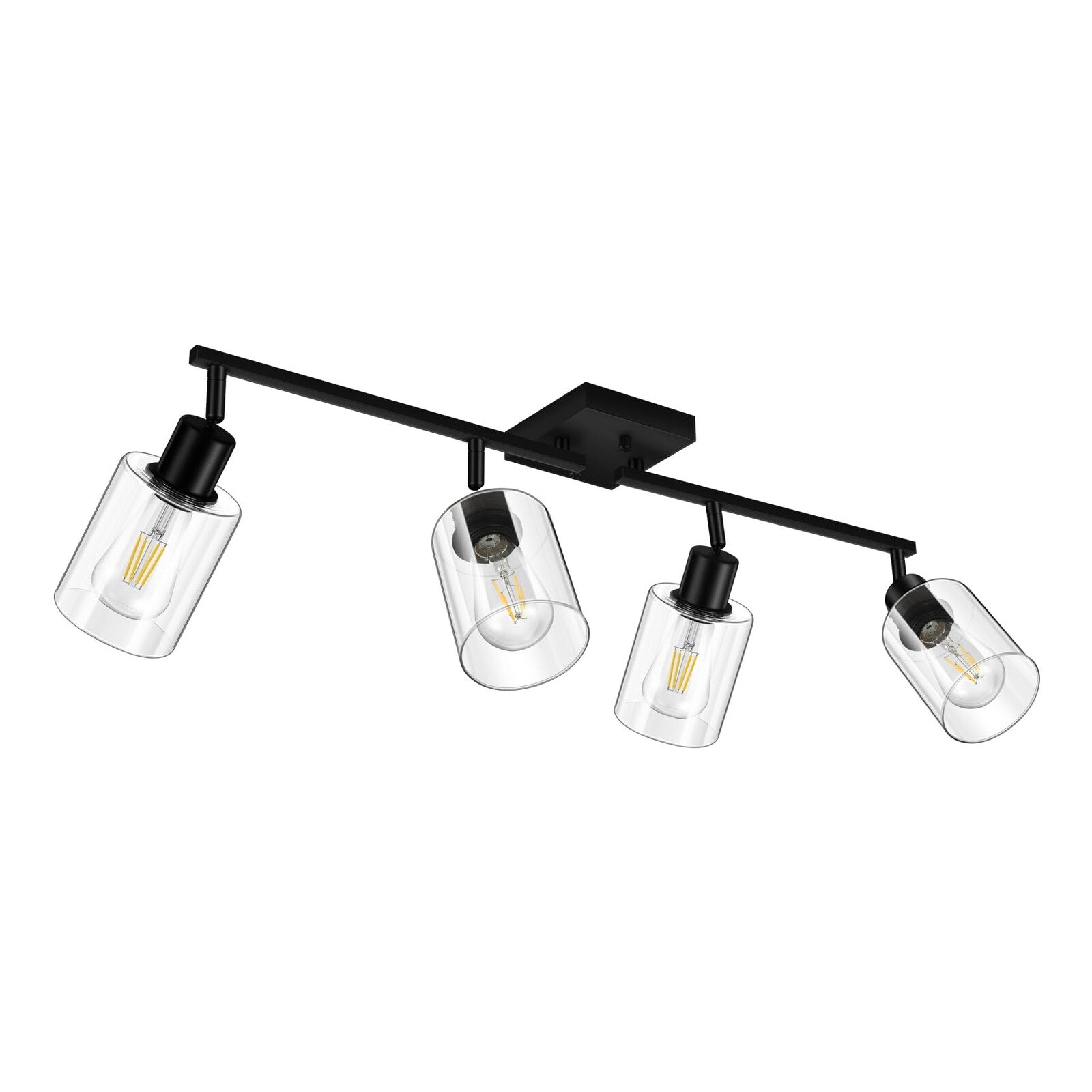 AOIZGMY 4 Light Track Lighting Fixtures with Seeded Glass Shade Modern ...