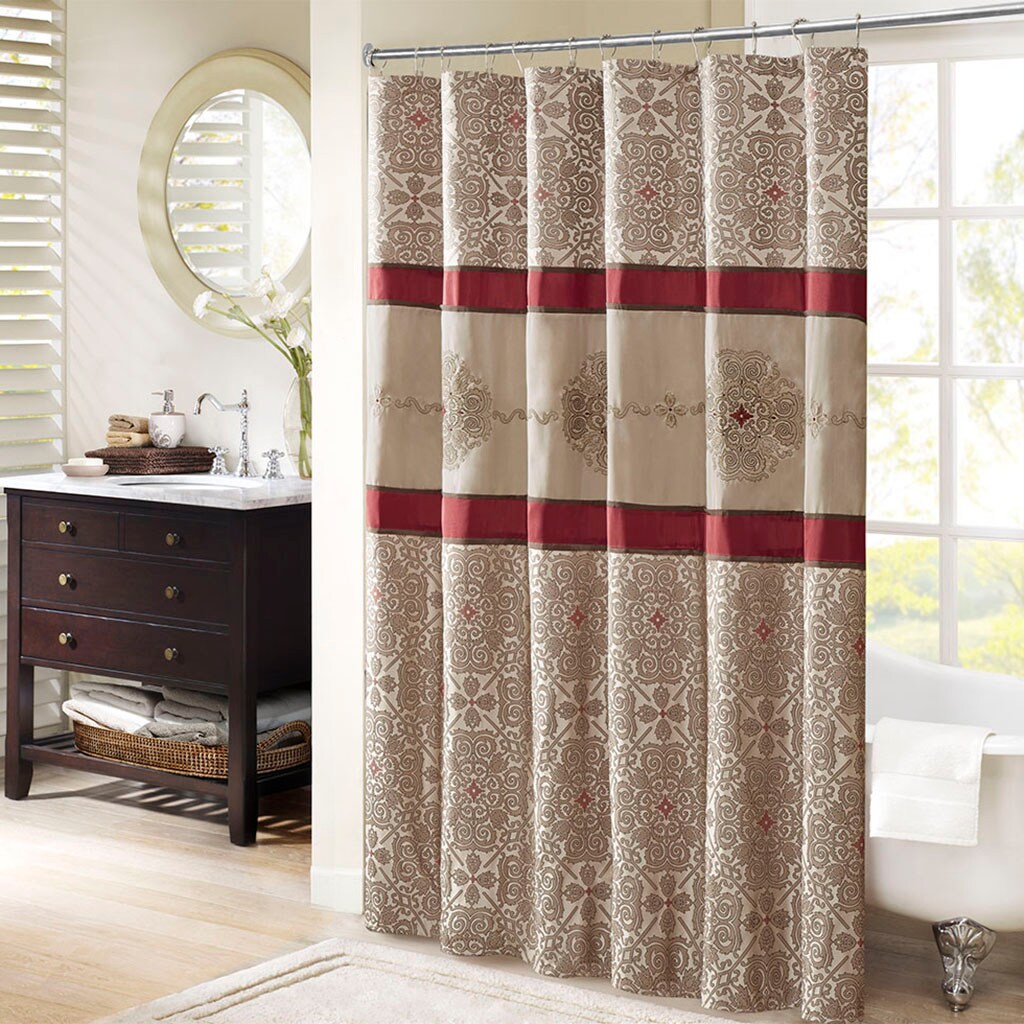Tinyhomie Embroidered Shower Curtain