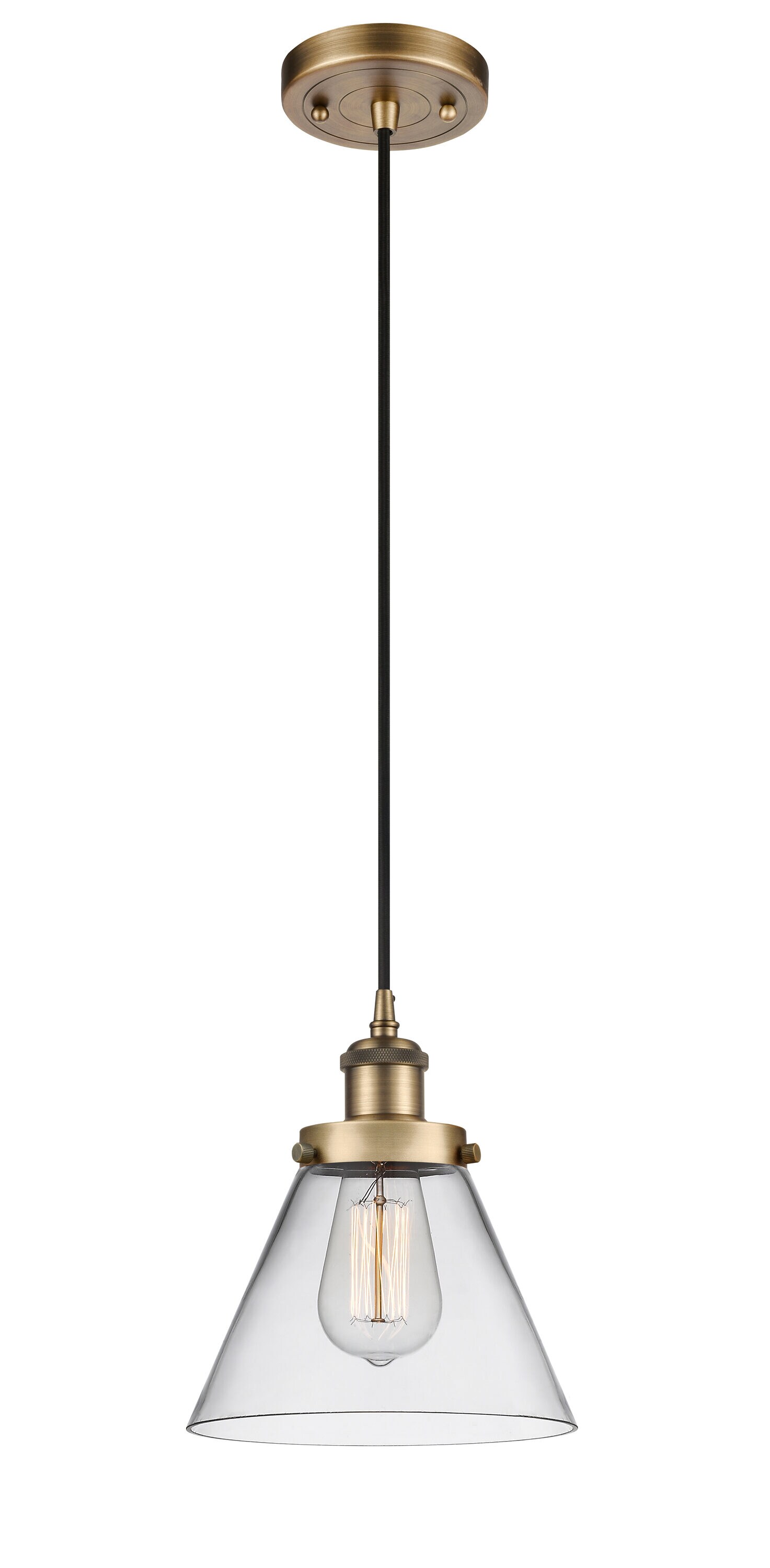 Ballston Urban 10" Mini Pendant Light in Brushed Brass with Customizable Shades