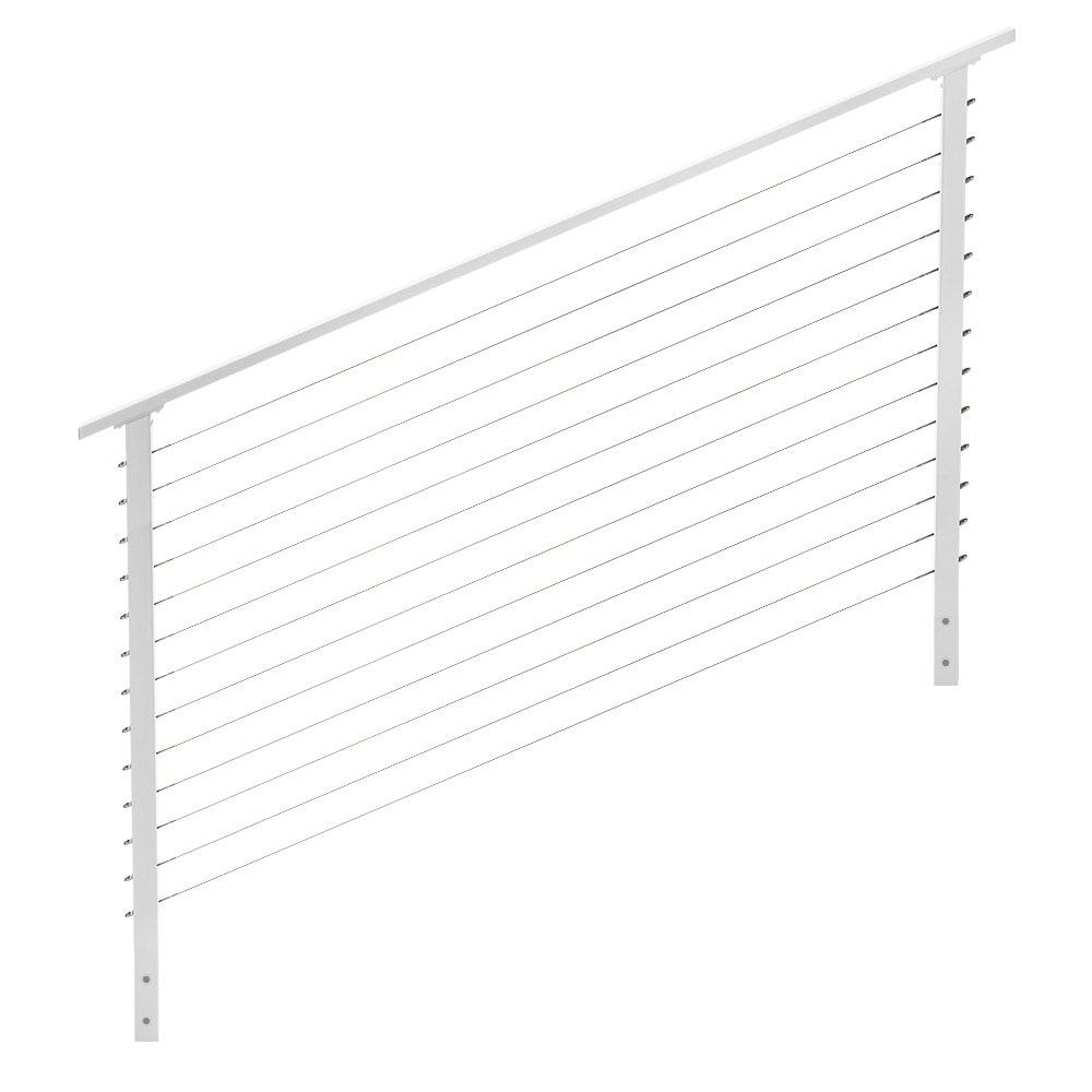 CityPost CP-6-W-S-F-42 Stair Face Mount 6-ft x 42-in White Steel Deck Cable Rail Kit