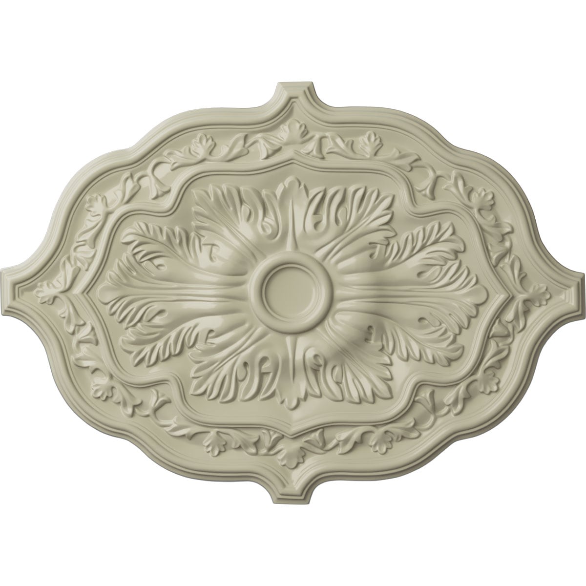 Ekena Millwork CM36X26PECYF Pesaro 36-in W x 36-in L Clear Yellow Polyurethane Ceiling Medallion