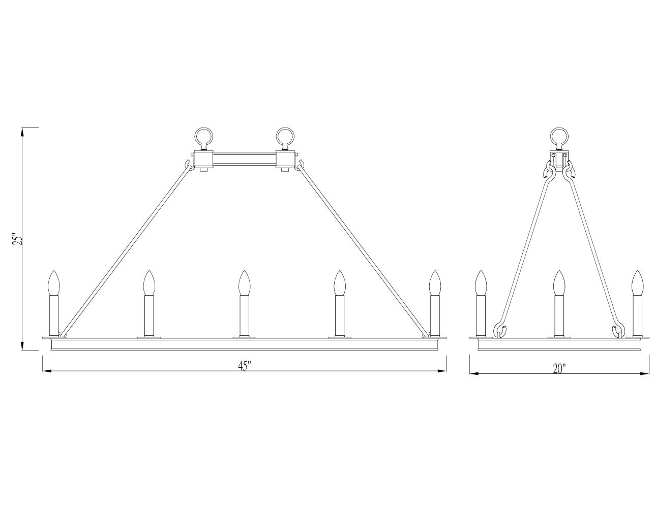 Olde Brass 12-Light Rectangular Candle Chandelier