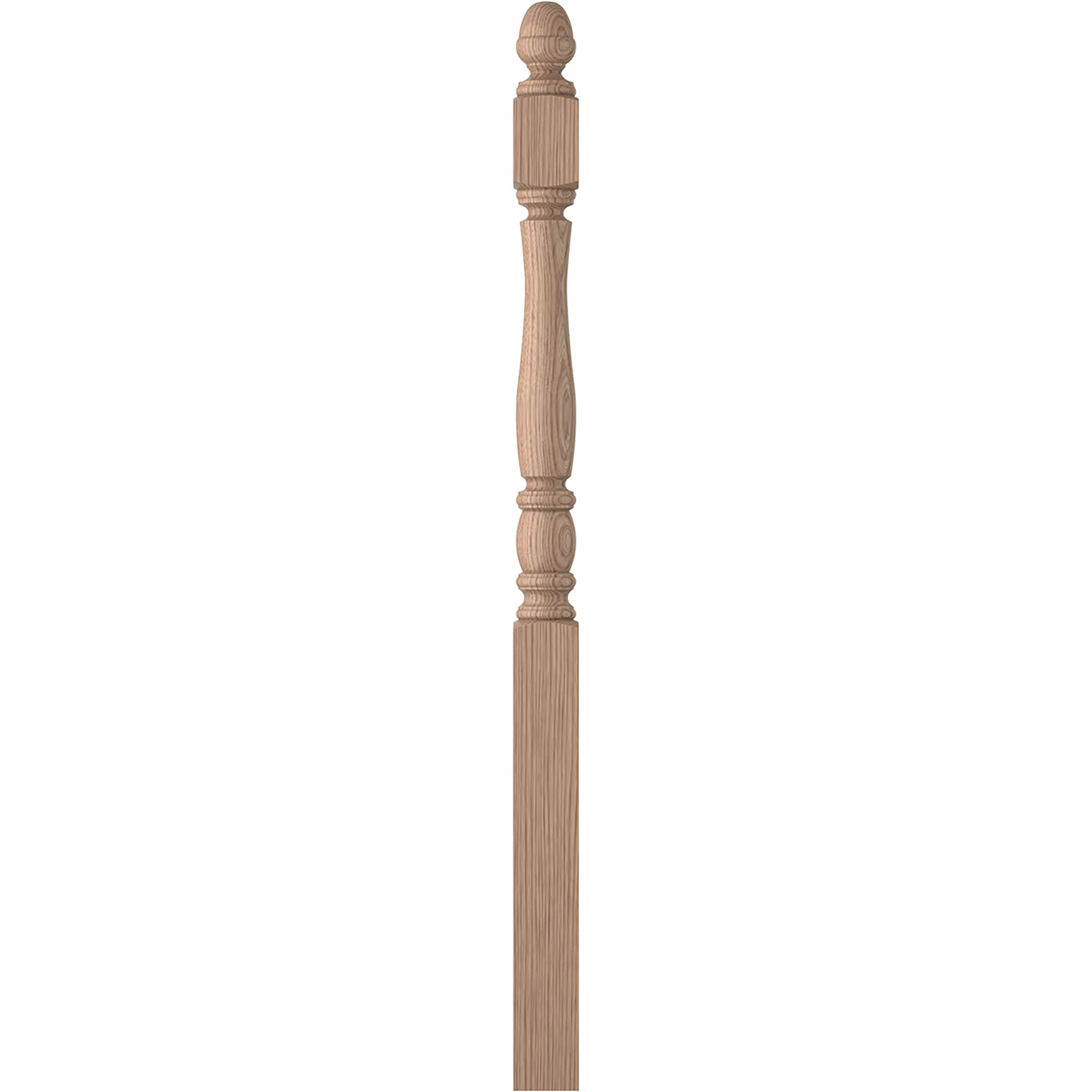 L.J. Smith Stair Systems LJP-3342-HK Briarcliffe 3.5-in x 57.4375-in Unfinished Hickory Starting Stair Newel Post
