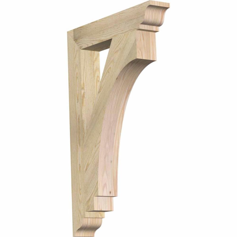 Ekena Millwork BKT04X24X36IMP01RDF Imperial traditional rough sawn 4-in x 24-in x 36-in Douglas fir Brown Wood Standard bracket