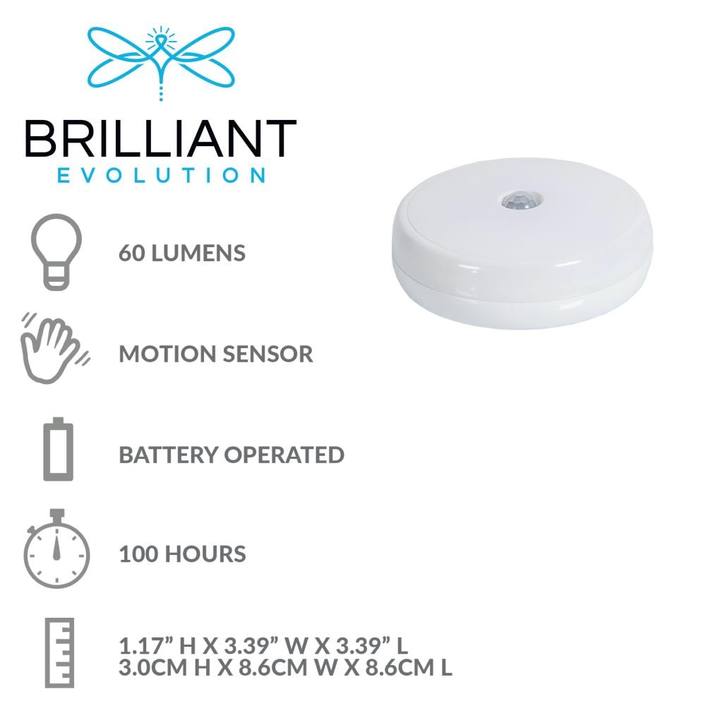 Brilliant Evolution 6-Pack 3.37-in Battery Puck Under Cabinet Lights with  Remote in the Puck Lights department at