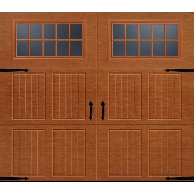 Insulated Golden Oak Single Garage Door, Wood Look Garage Doors Lowe S