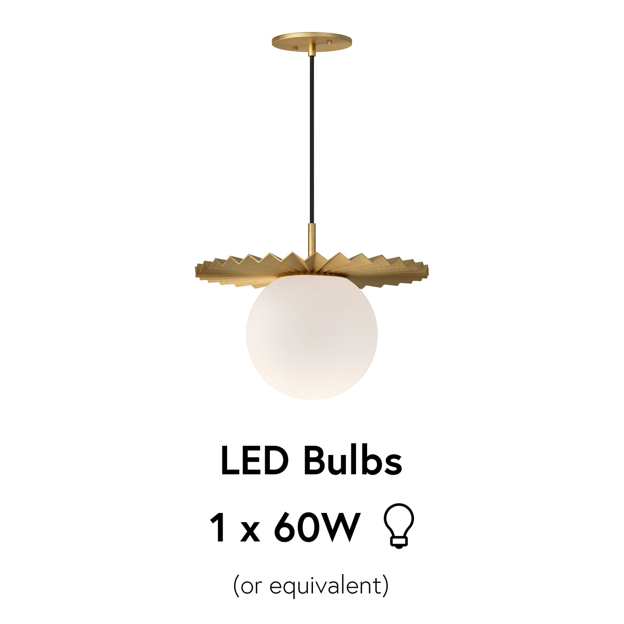 Brushed Gold and Opal Matte Glass Pendant Light