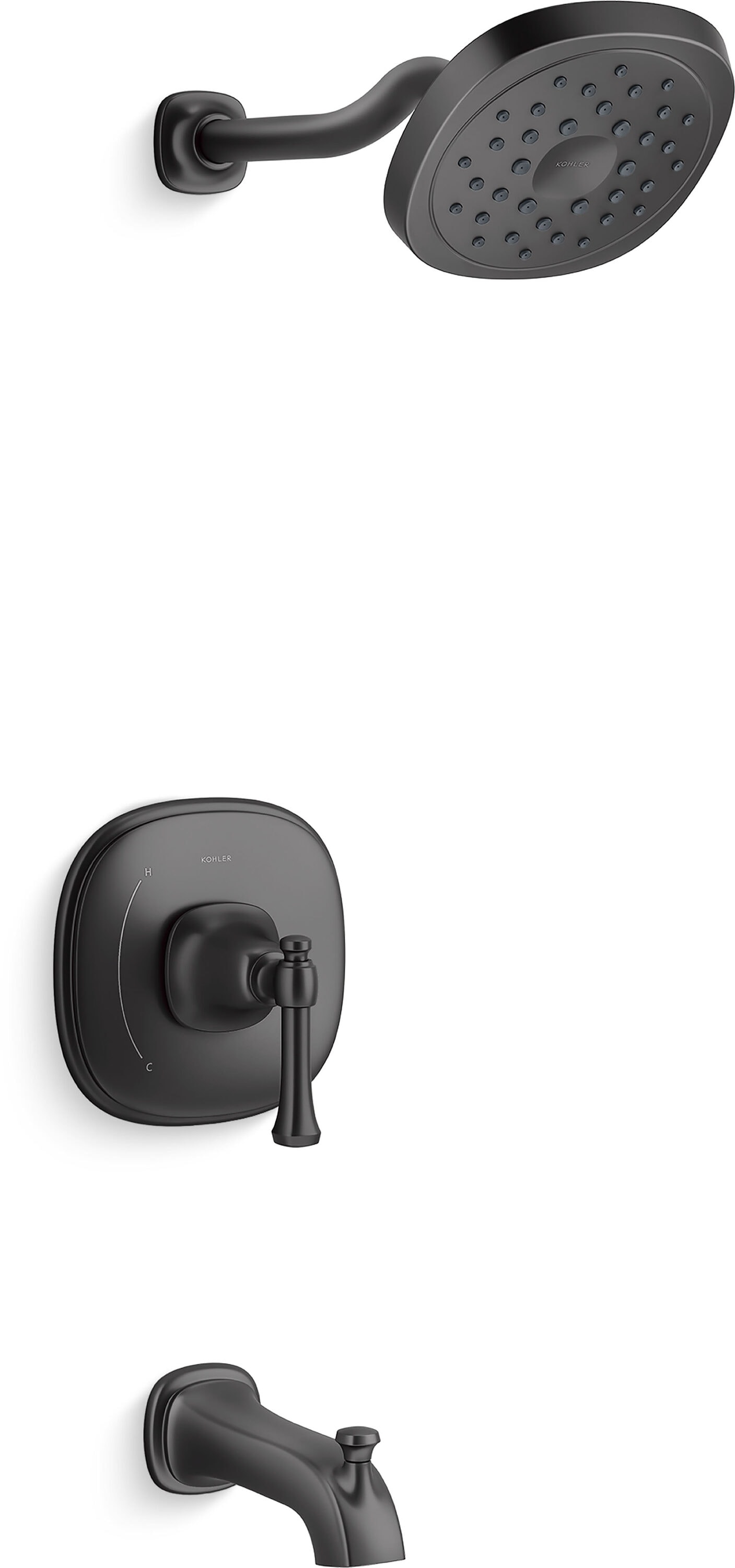 Kohler Florez Rite Temp Matte Black 1 Handle Single Function Round