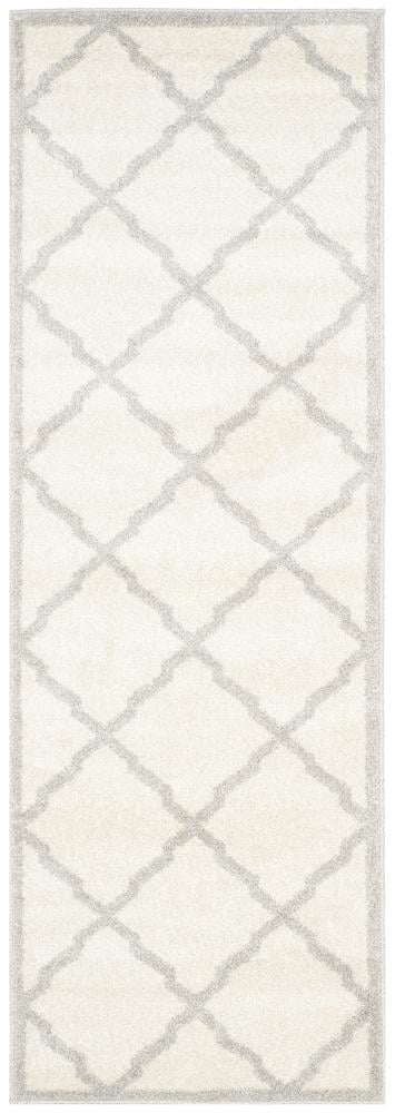 Safavieh AMT421E-211 Lowell 2 x 11 (ft) Loomed Polypropylene Beige/Light Gray Rectangular Indoor/Outdoor Trellis Runner rug