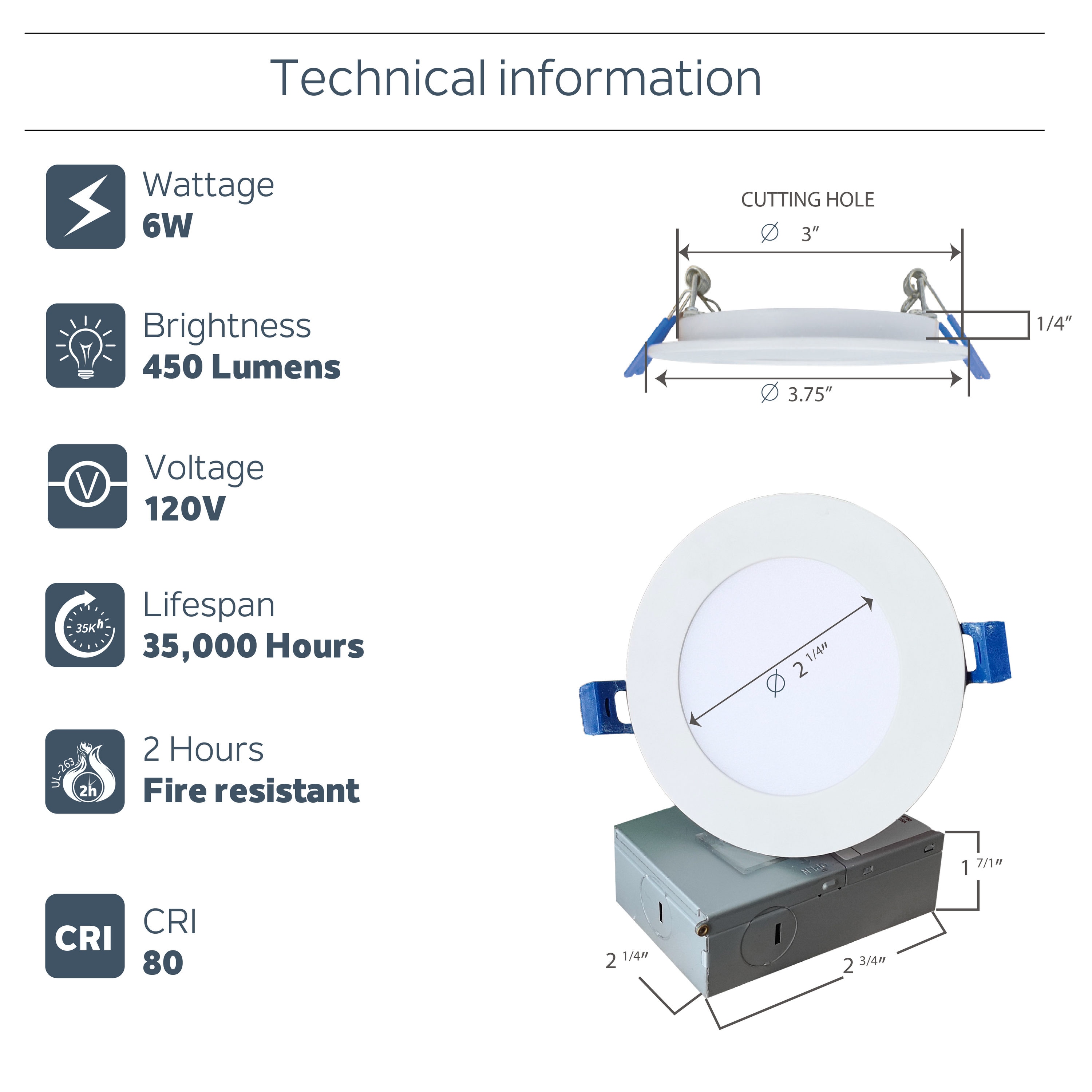 NADAIR SL3-450-WH4KBK Recessed-Kits - View #3