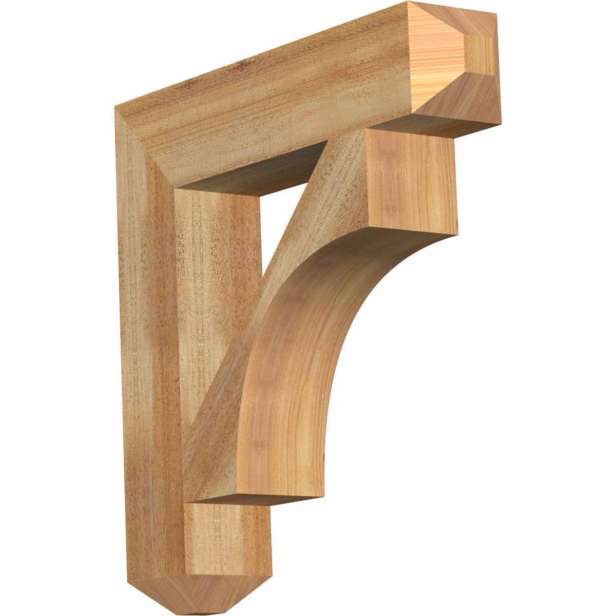 Ekena Millwork BKT04X20X20WTL04RWR Westlake craftsman rough sawn 4-in x 20-in x 20-in Western red cedar Brown Wood Standard bracket