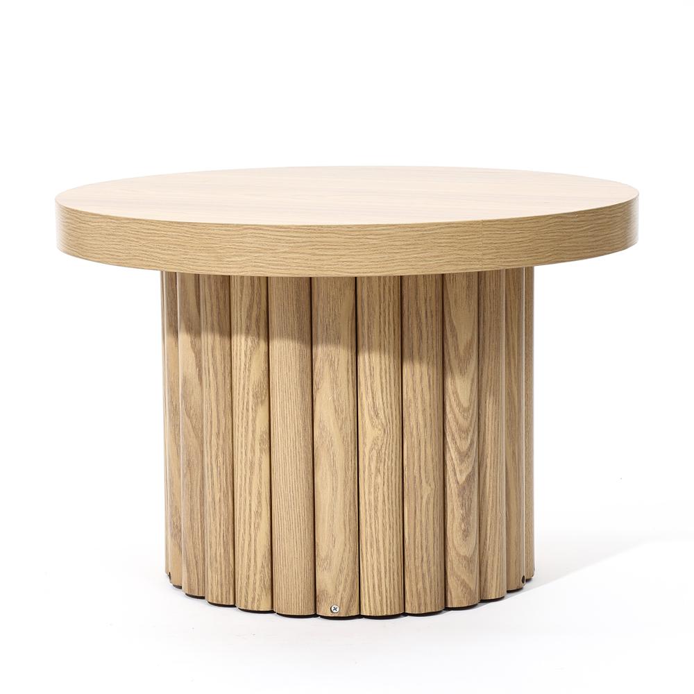 LuxenHome WHIF1993 Brown Oak Wood Modern Coffee Table with Storage