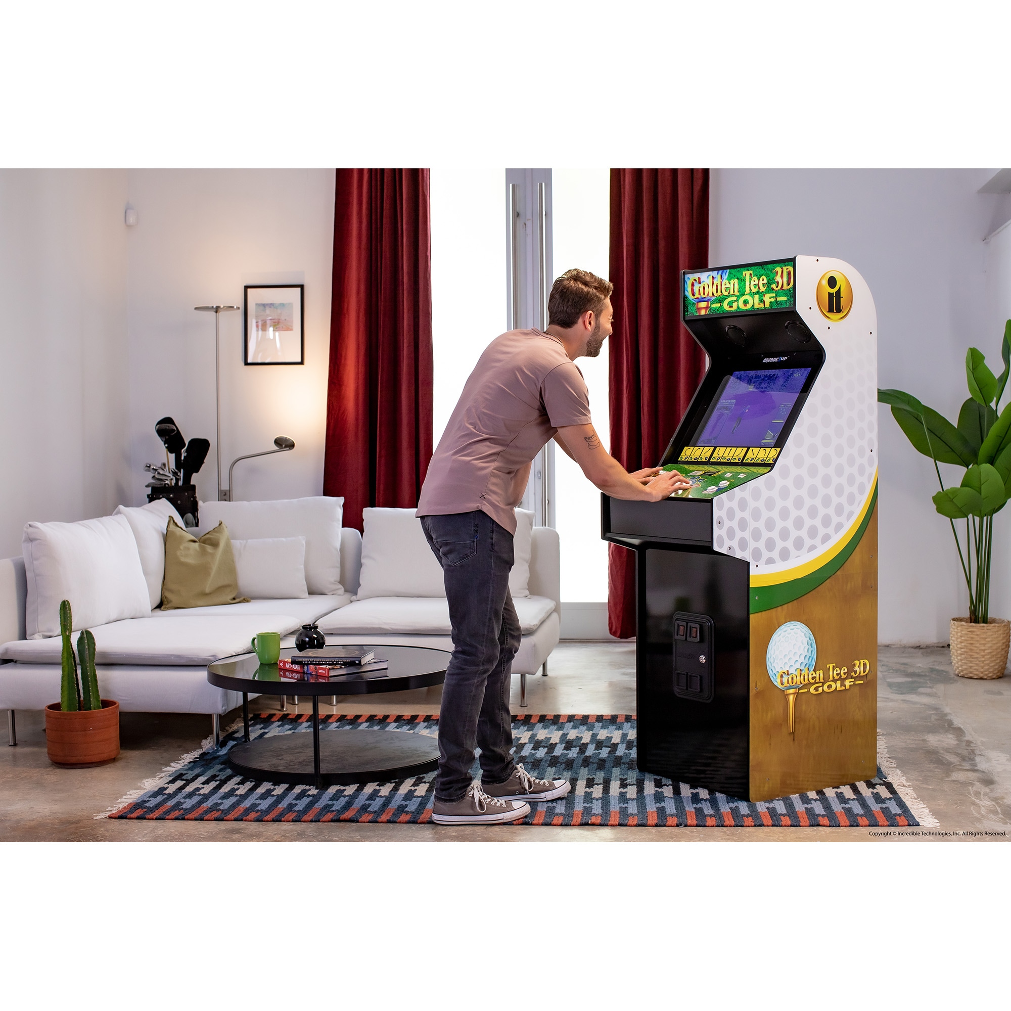 arcade1up golden tee arcade machine 3d edition 8 in 1