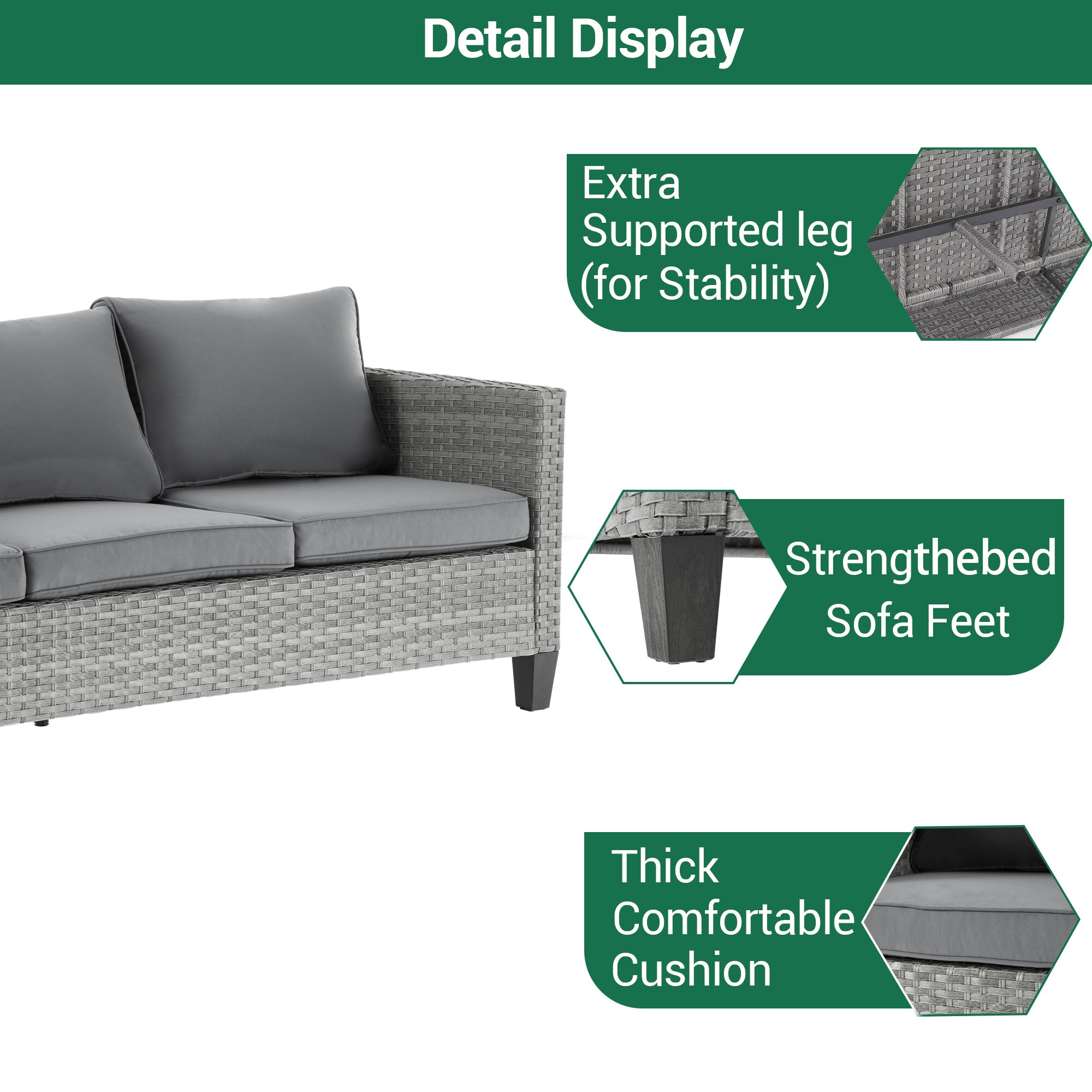 Sonkuki SD-GY615GY-C3 Patio-Conversation-Sets - View #7