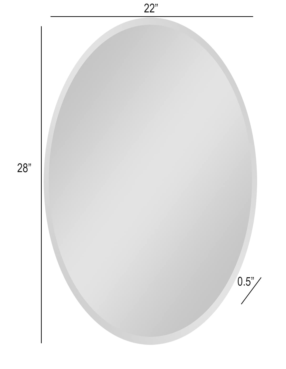 Decor Wonderland 22-in x 28-in Frameless Oval Bathroom Vanity Mirror ...