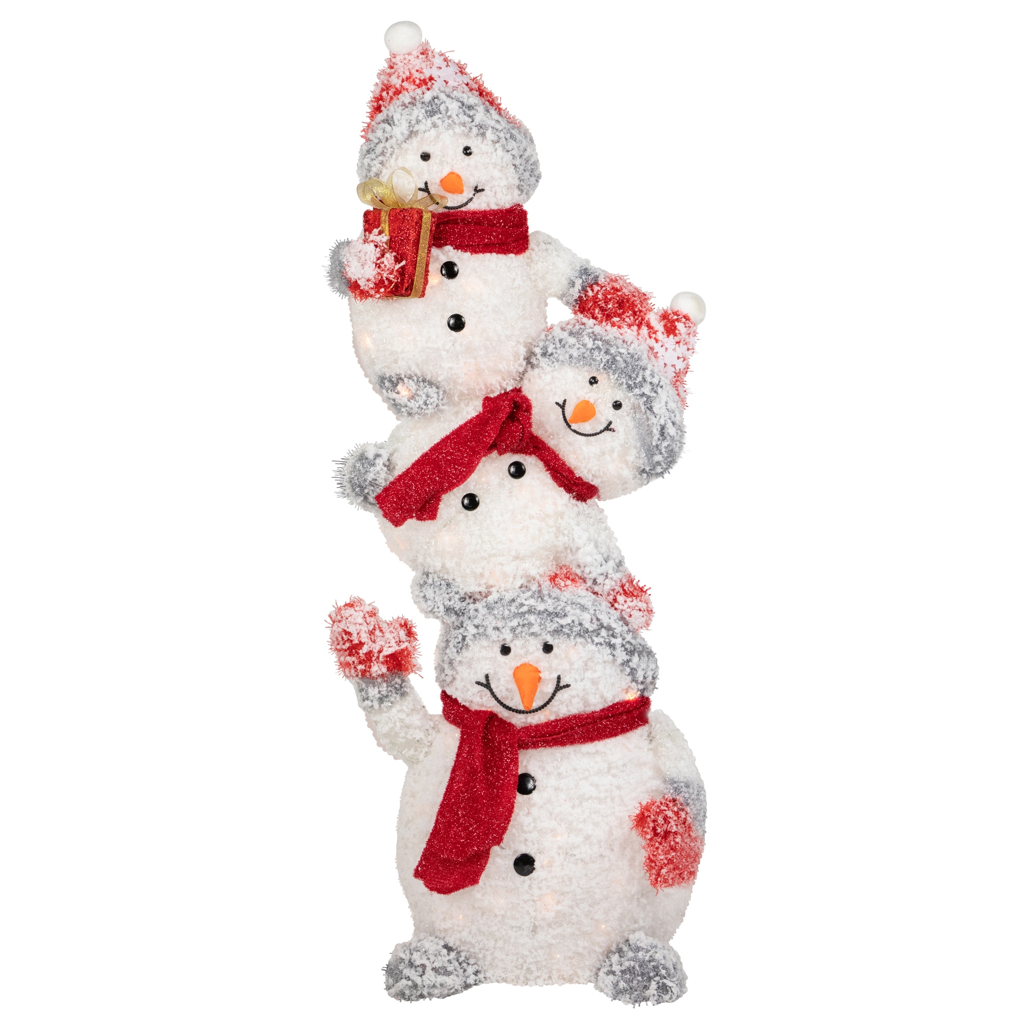 Northlight 48-in Snowman Free Standing Decoration with Clear LED Lights ...