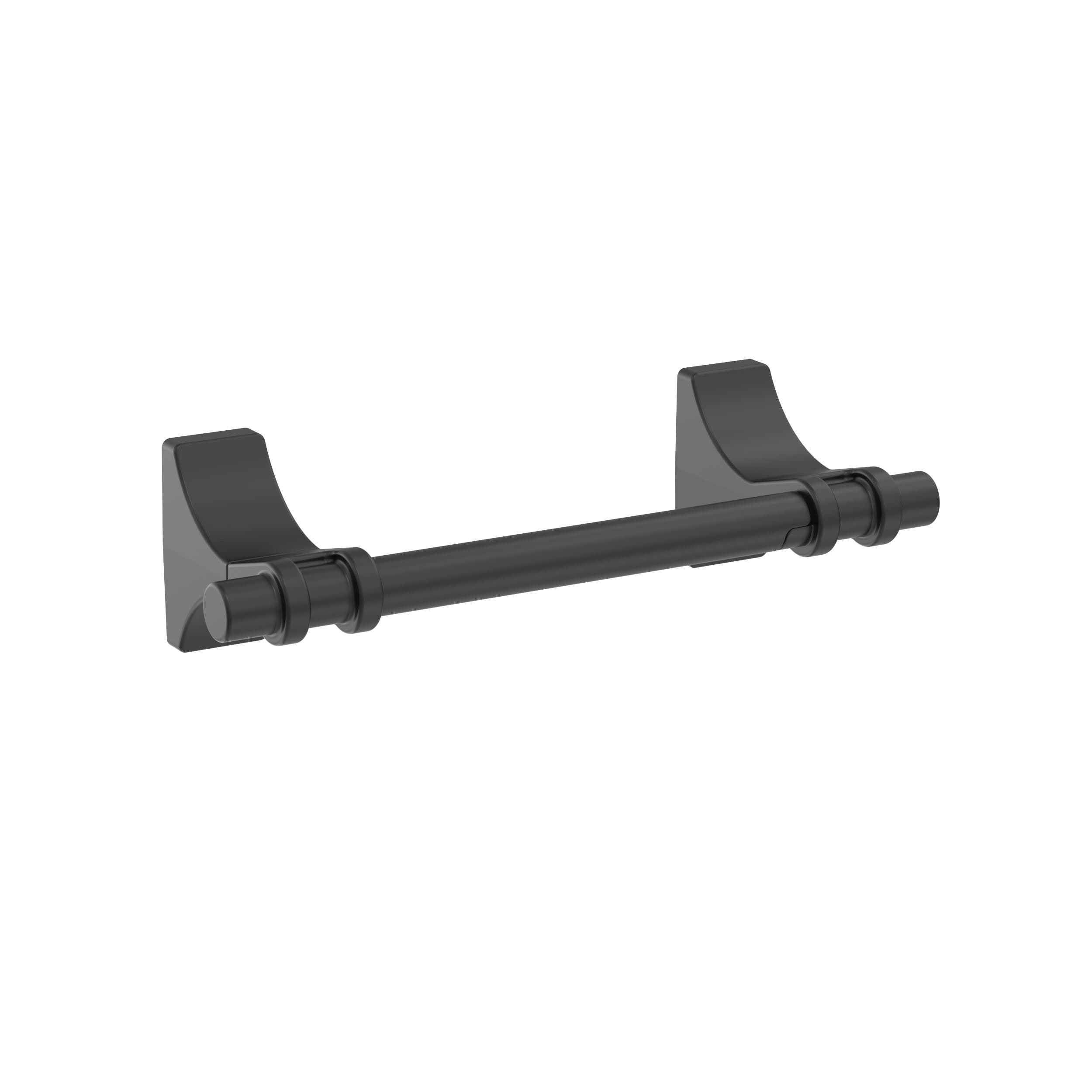 Amerock BH36051MB Davenport Matte Black Wall mount Double post Toilet Paper Holder 1 -Rolls with Storage