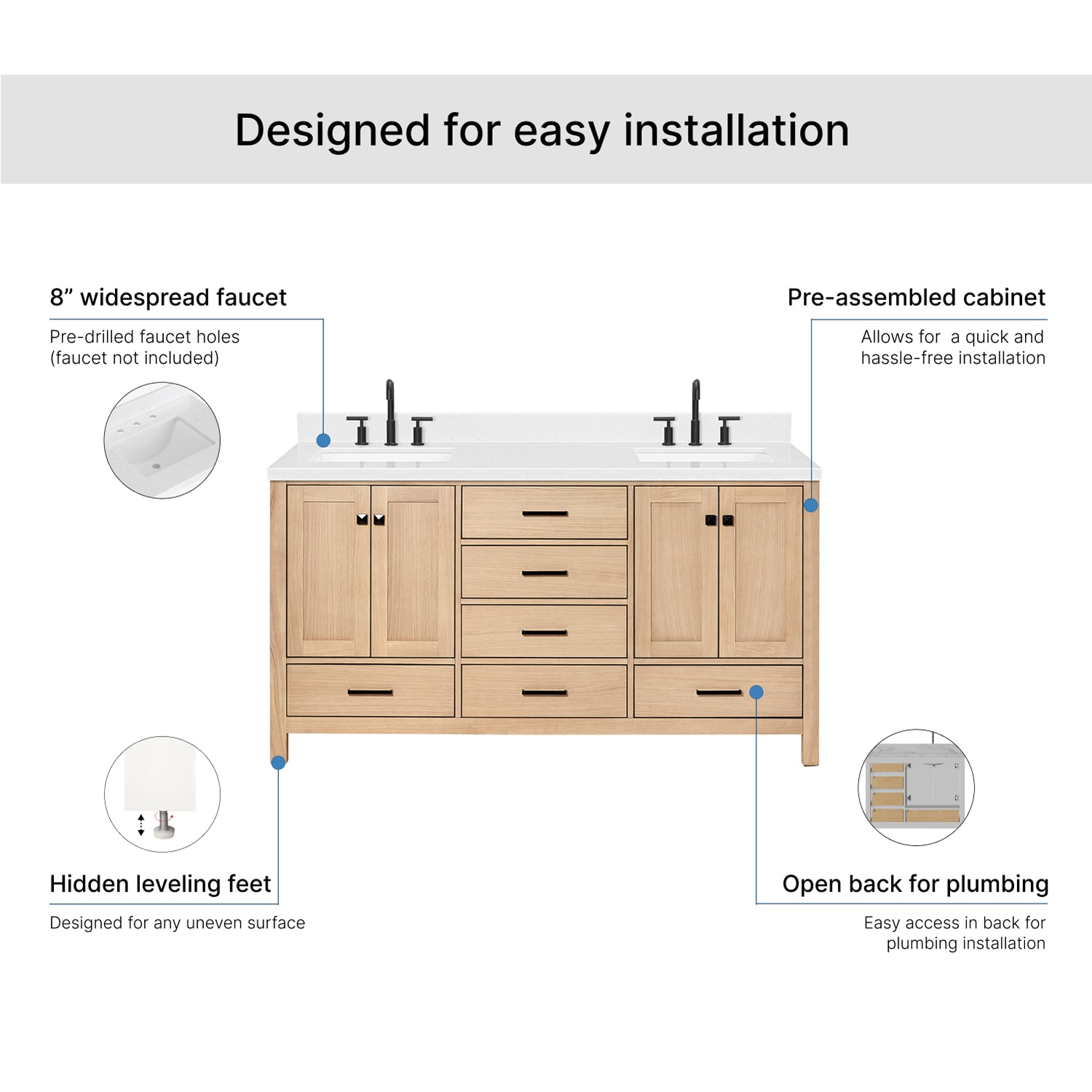 ARIEL A066DCQRVOWOA Bath-Vanity-Combo - View #7