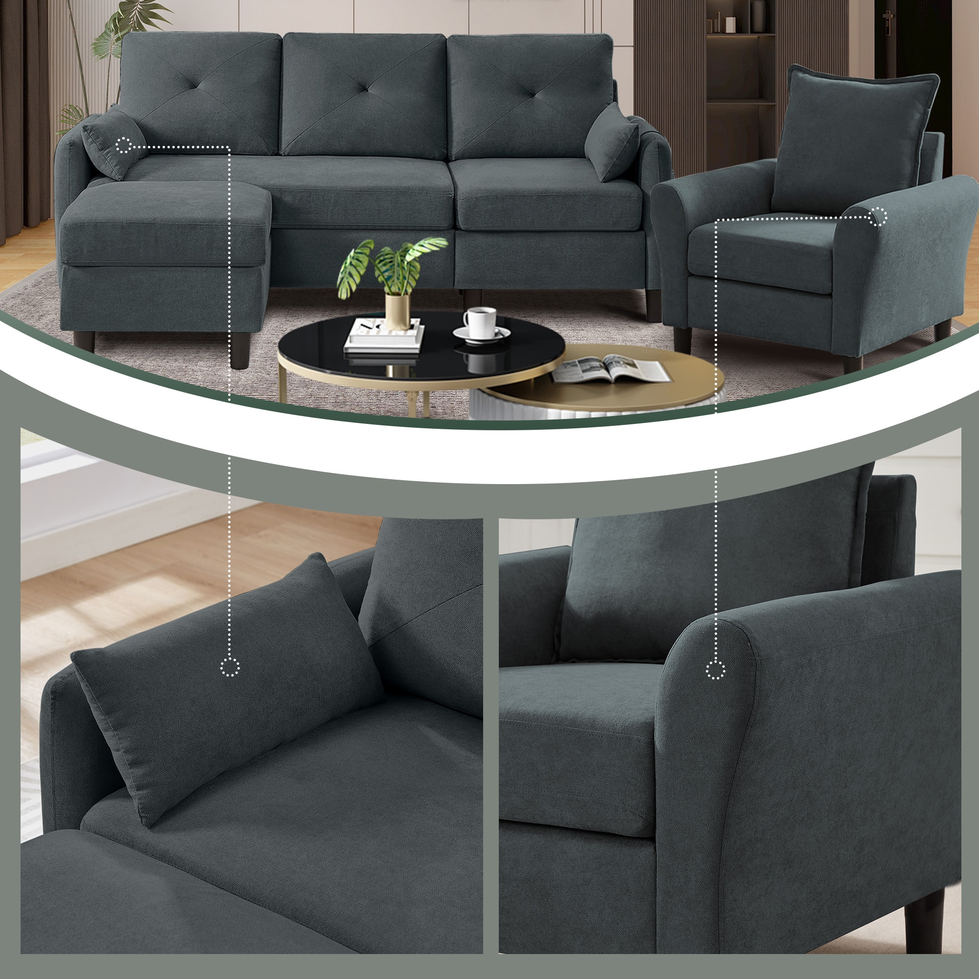 Jarenie YMX0223DG Living-Room-Sets - View #5