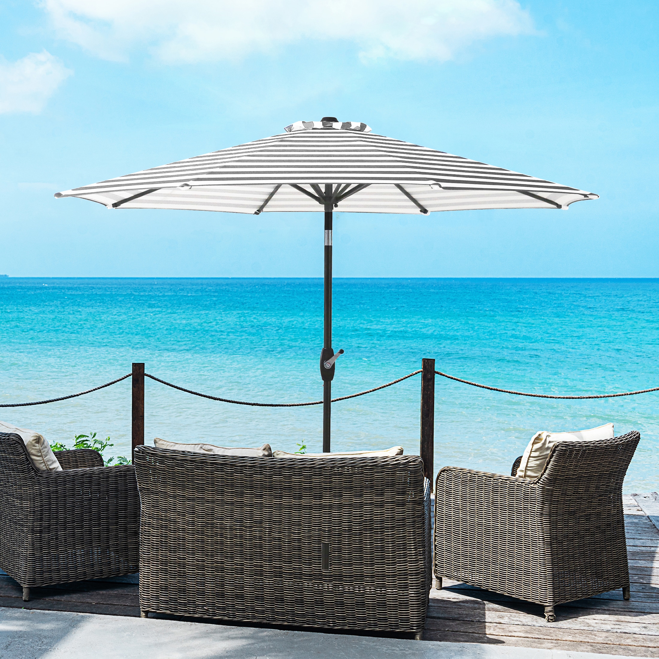 Westin Furniture 9806-BK-WH-OS5003 Umbrellas-2 - View #2