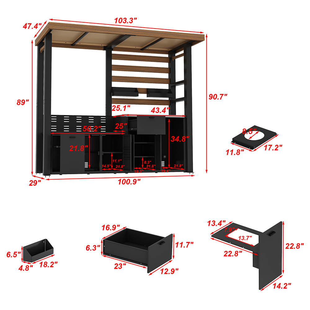 Homsee V-KF510014-01-ABCDE Modular-Outdoor-Kitchens - View #20
