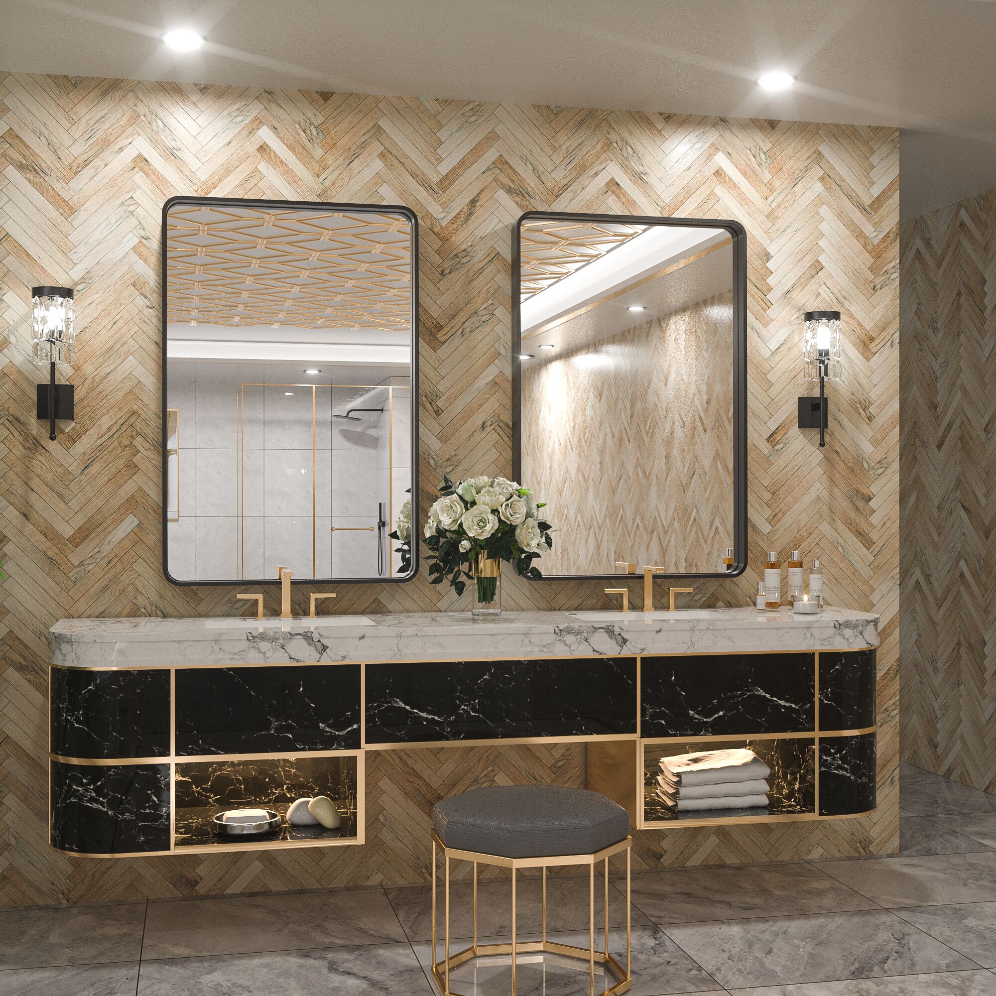 Keonjinn LW-JZ-JSKYJ-6091-BK Decor-Mirrors - View #2