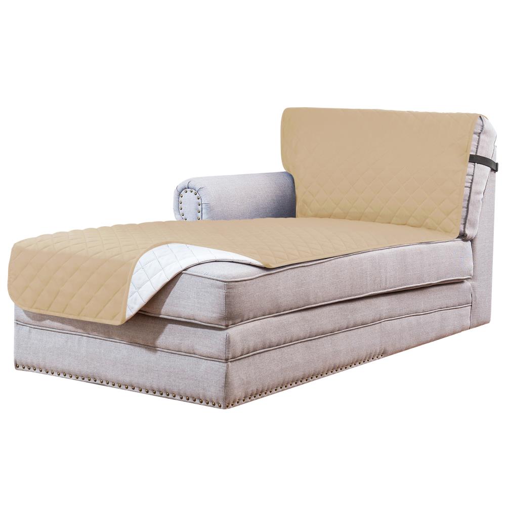 Subrtex SBTCHAISE01 Solid Sand Microsuede Sleeper sofa Slipcover 34.5-in W x 102-in H x 76-in D