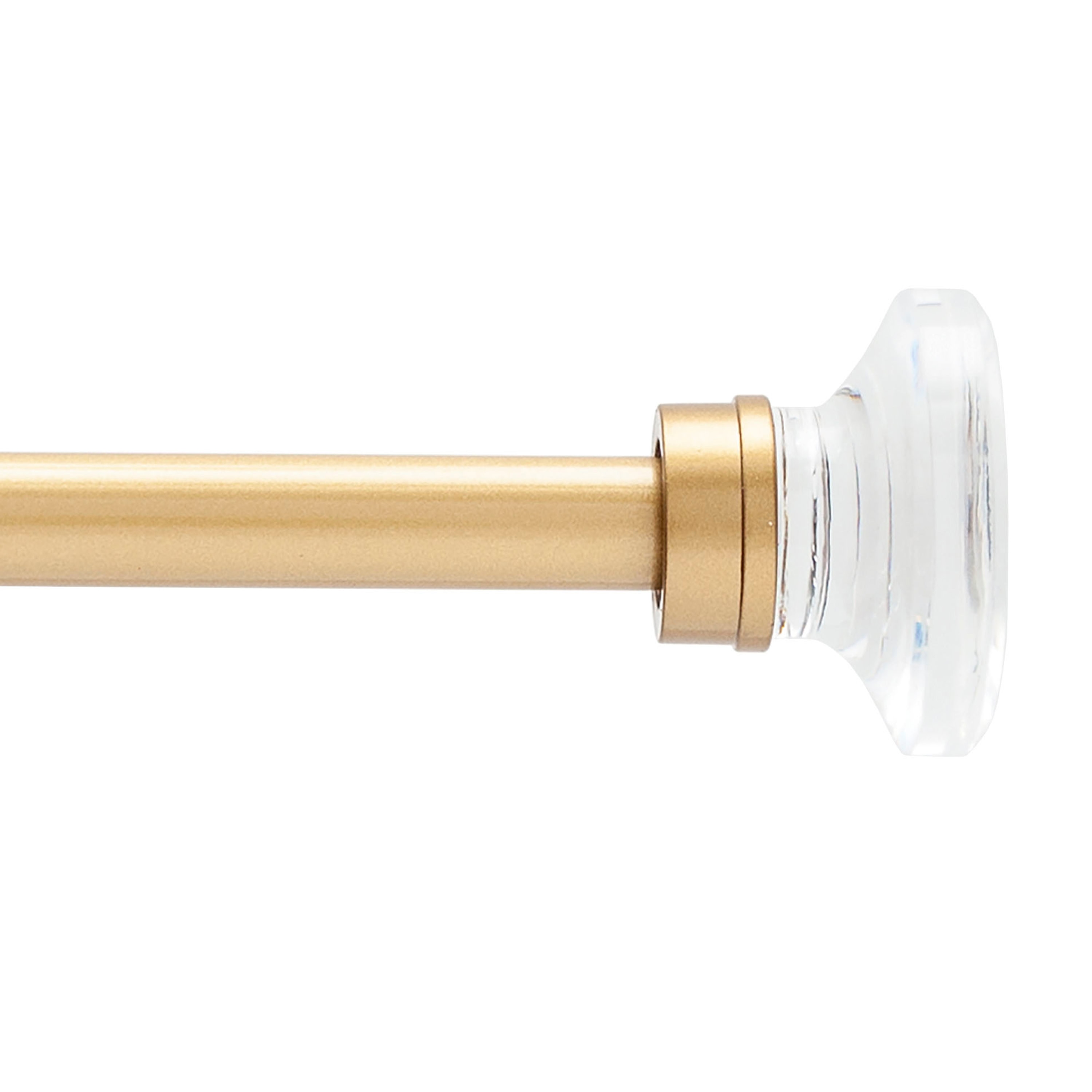 Kenney T71871 Audrey 36-in to 66-in Burnished Brass Steel Single curtain rod with Finials