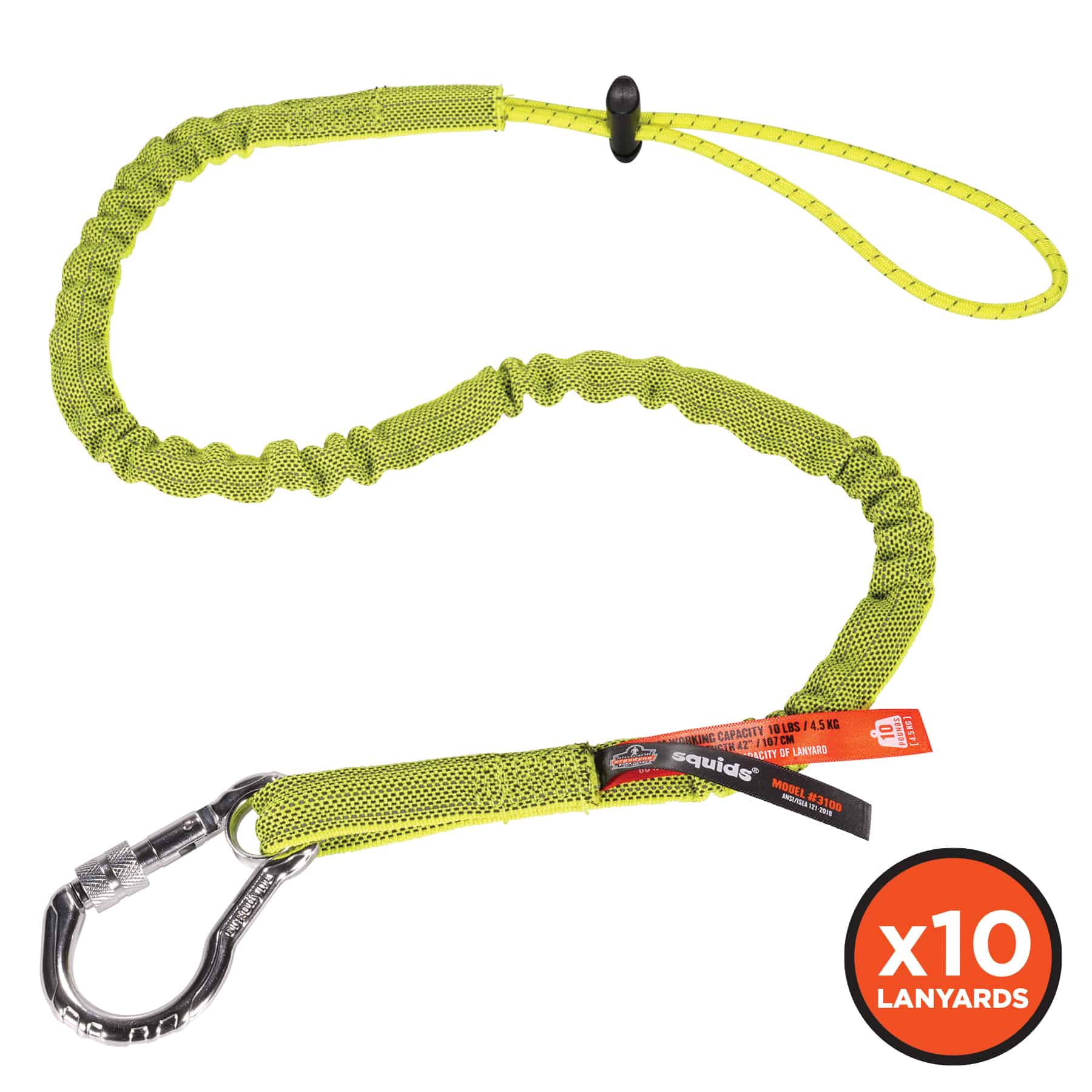 Ergodyne 3100-BULK Lime Single Tool Lanyard - Case 10 in the Accessories department at Lowes.com