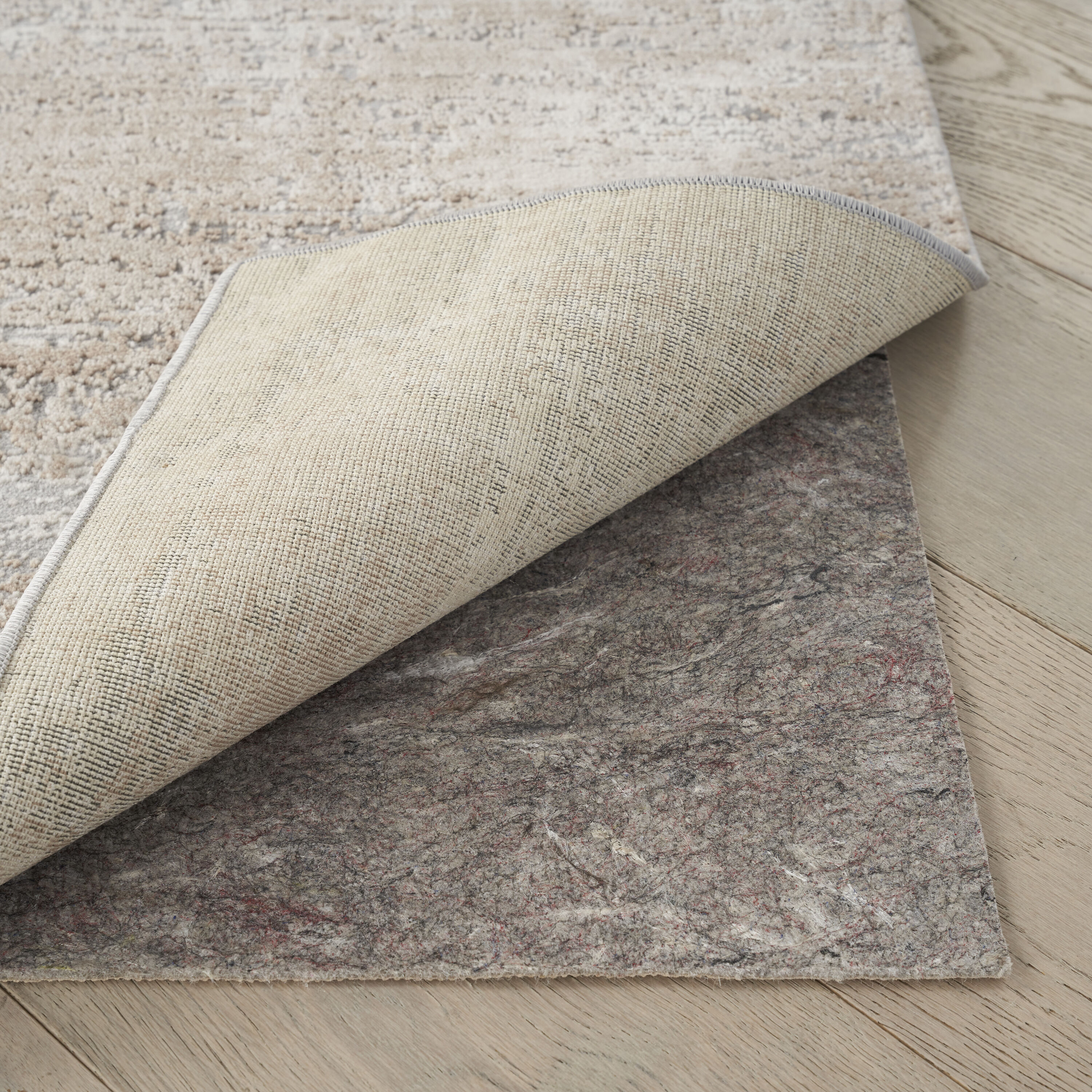 Tan 3' x 5' Recycled Synthetic Fiber Outdoor Rug Pad