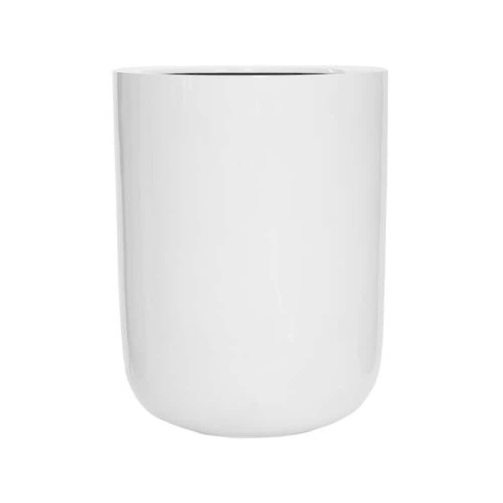 Pottery Pots E1118-60-W Round 18.11-in W x 23.62-in H x White Fiberstone Indoor/Outdoor Planter