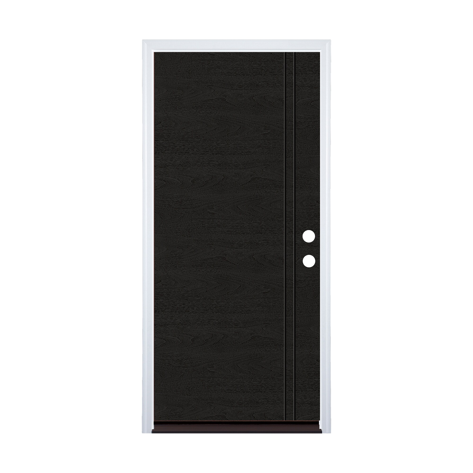 Therma-Tru 36-in x 80-in Fiberglass No Glass Stained Prehung Front Door with Brickmould Insulating Core