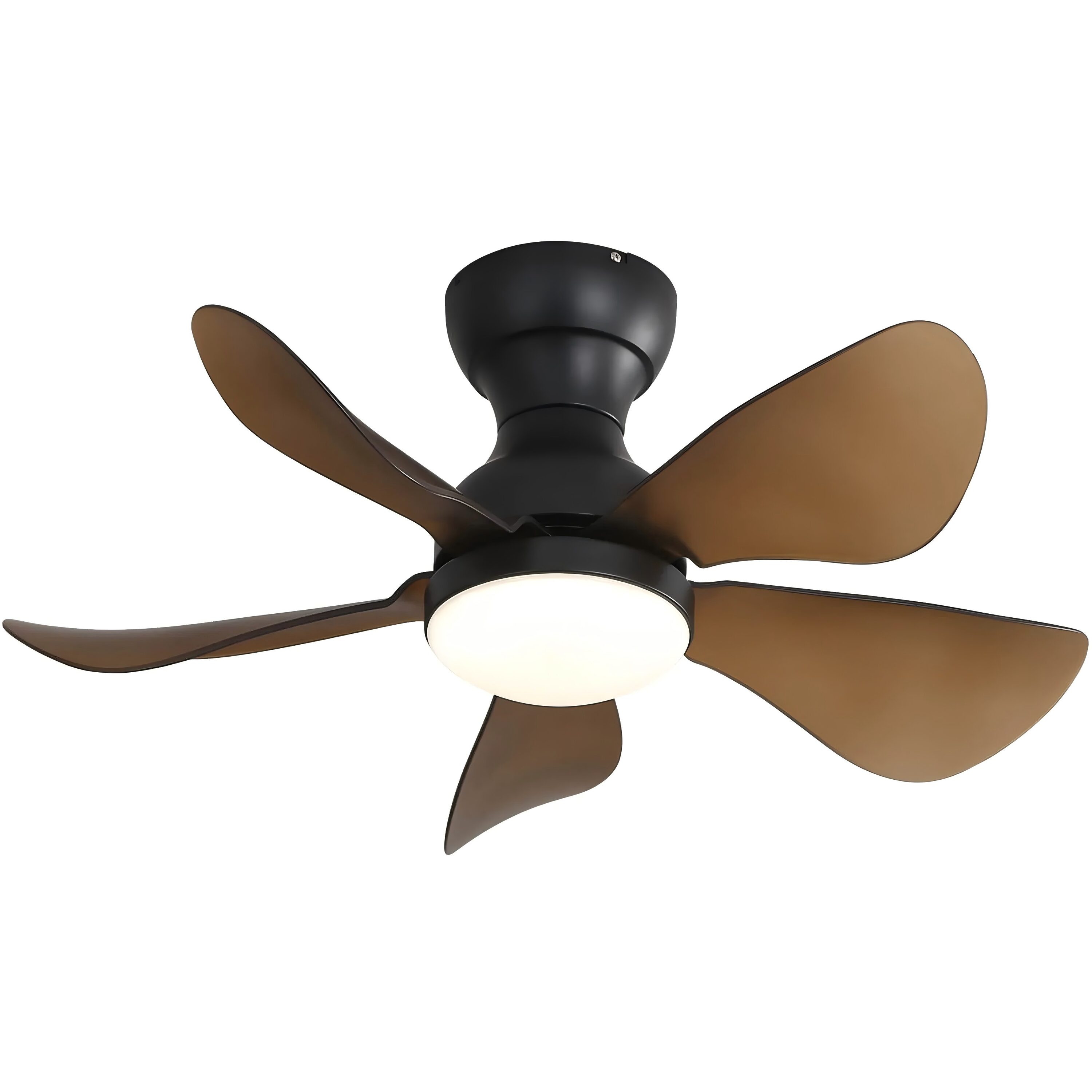 Yardreeze KBS-29K001BK 29-in Flush Mount Brown with Brown Blades Plug-in Ceiling Fan With Light ( 5 -Blade )
