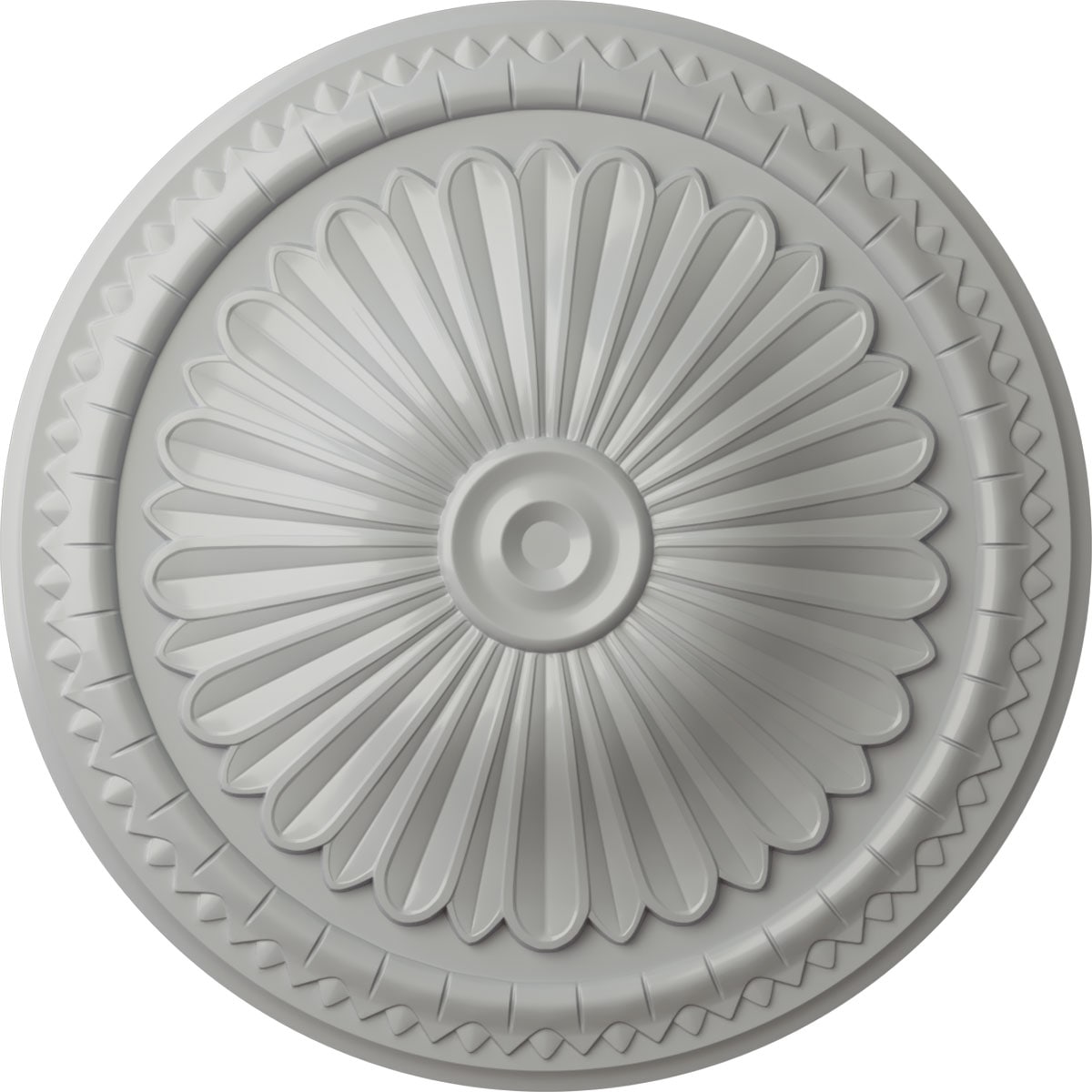 Ekena Millwork CM14AXFRF Alexa 15-in W x 15-in L Painted Frost Polyurethane Whole Ceiling Medallion