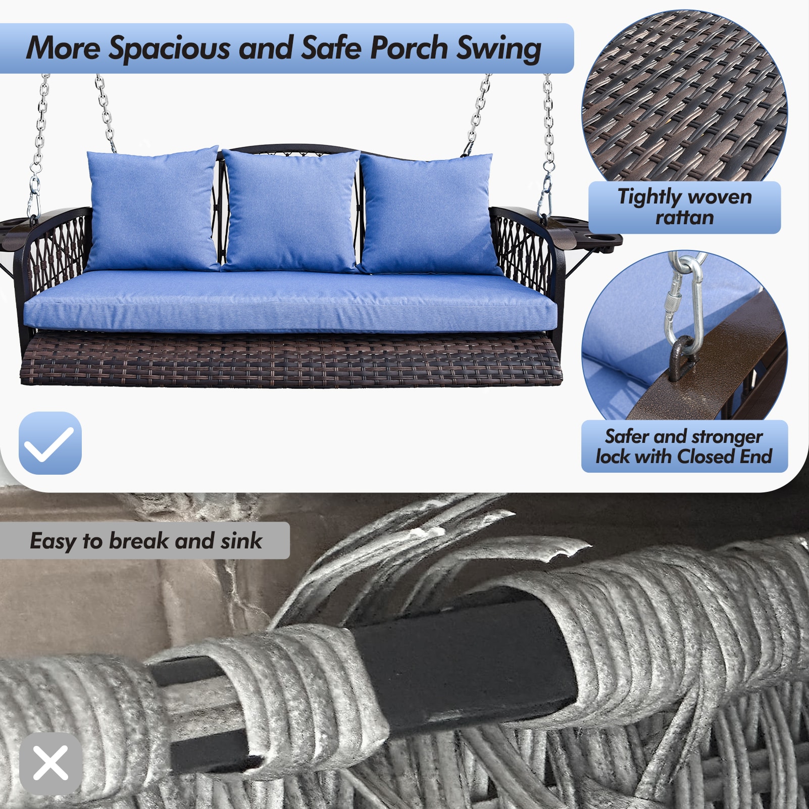 CESICIA YXW-07A Replace-Porch-Swing-Glider-Tops - View #4