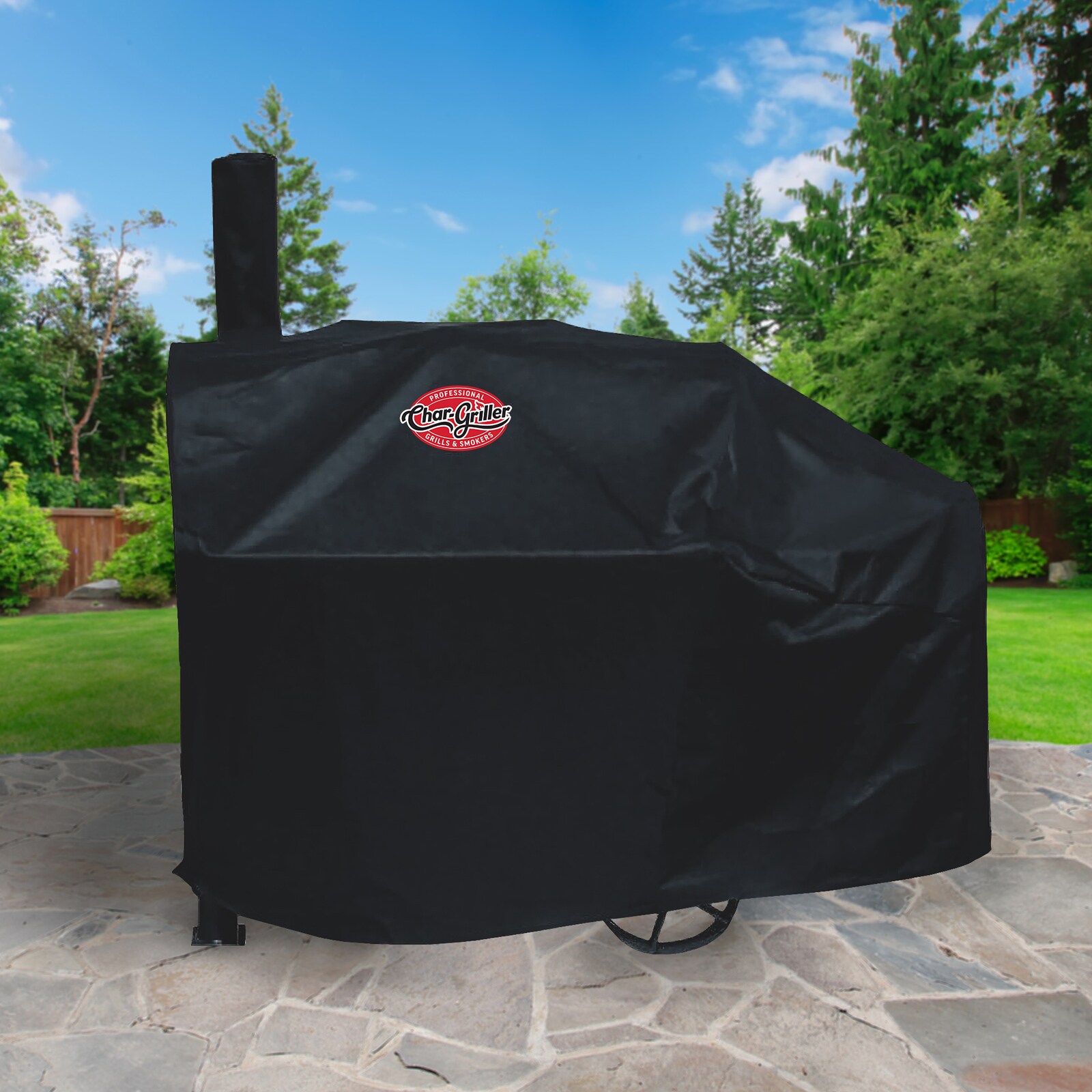 Char Griller 66 in W x 51 in H Black Charcoal Grill Cover in the