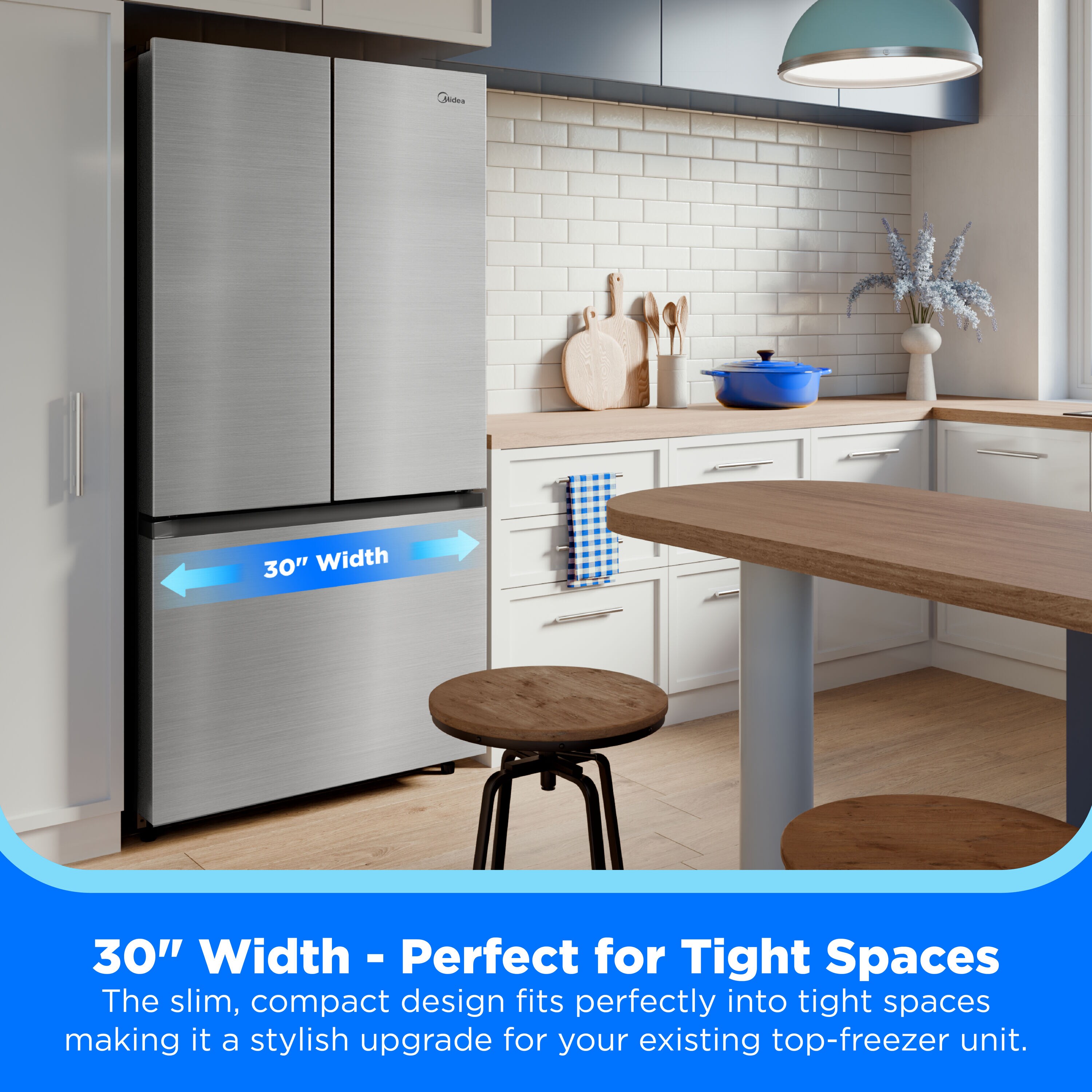 Midea Midea 18.4 cu. ft. French Door Bottom Freezer in Stainless Steel