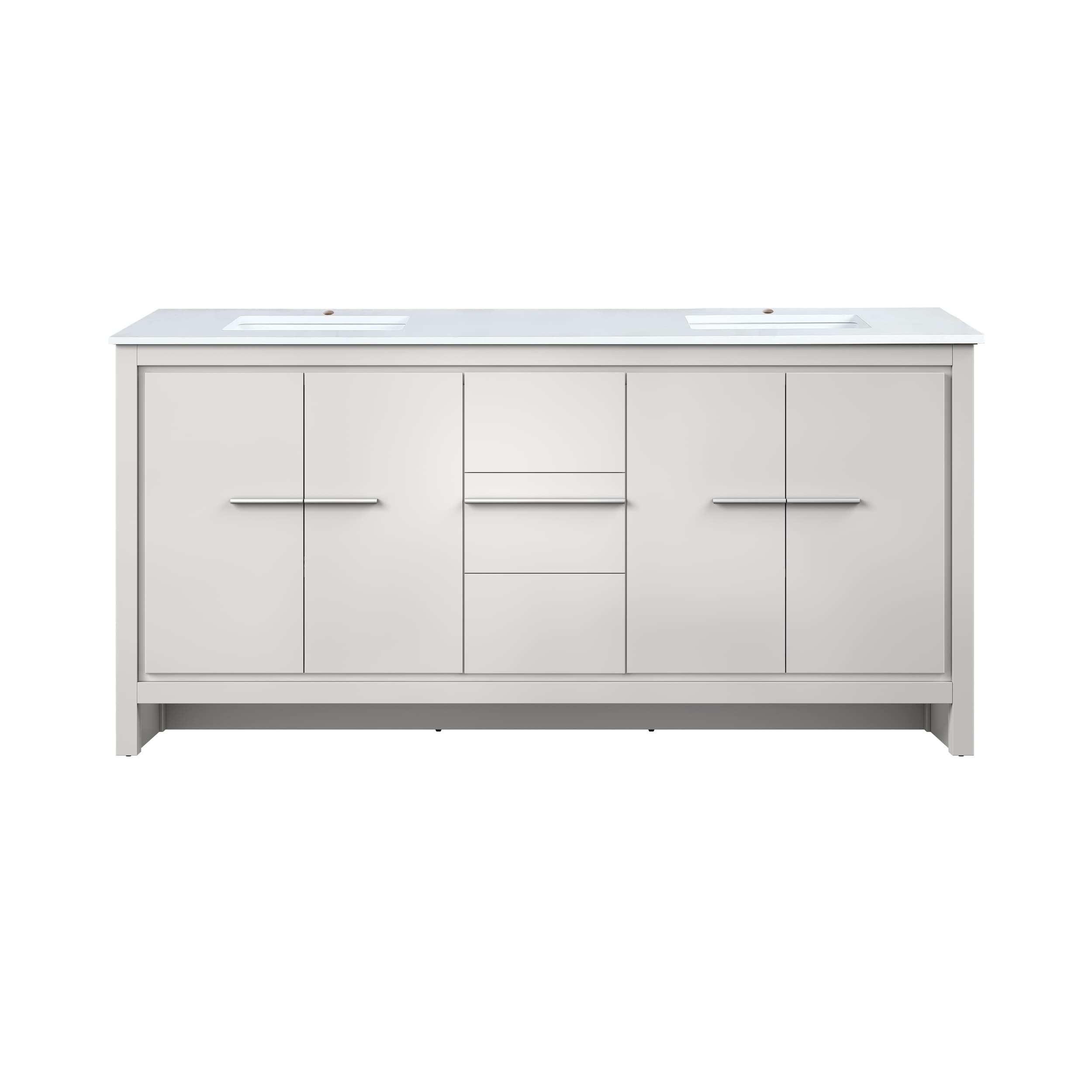 Lexora LVSCSH72DW300 Scotshire 72-in White Undermount Double Sink Bathroom Vanity with White Cultured Marble Top