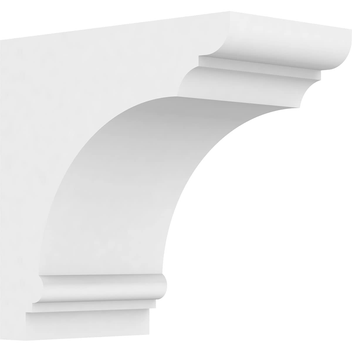 Ekena Millwork BKTP03X05X05HUG Standard HughesGrade 3-in x 5-in x 5-in Off-white PVC Standard bracket