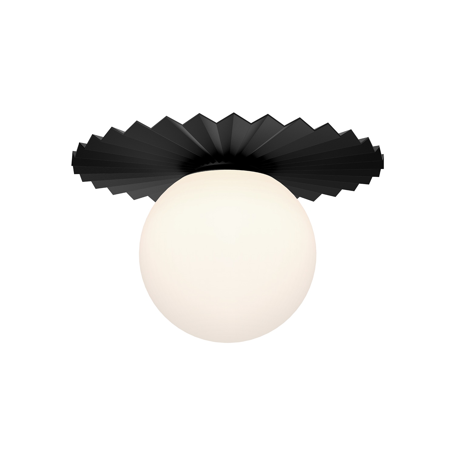 Kuzco Lighting FM501214MBOP Plume 1 -Light 13.875-in Black Flush Mount Light