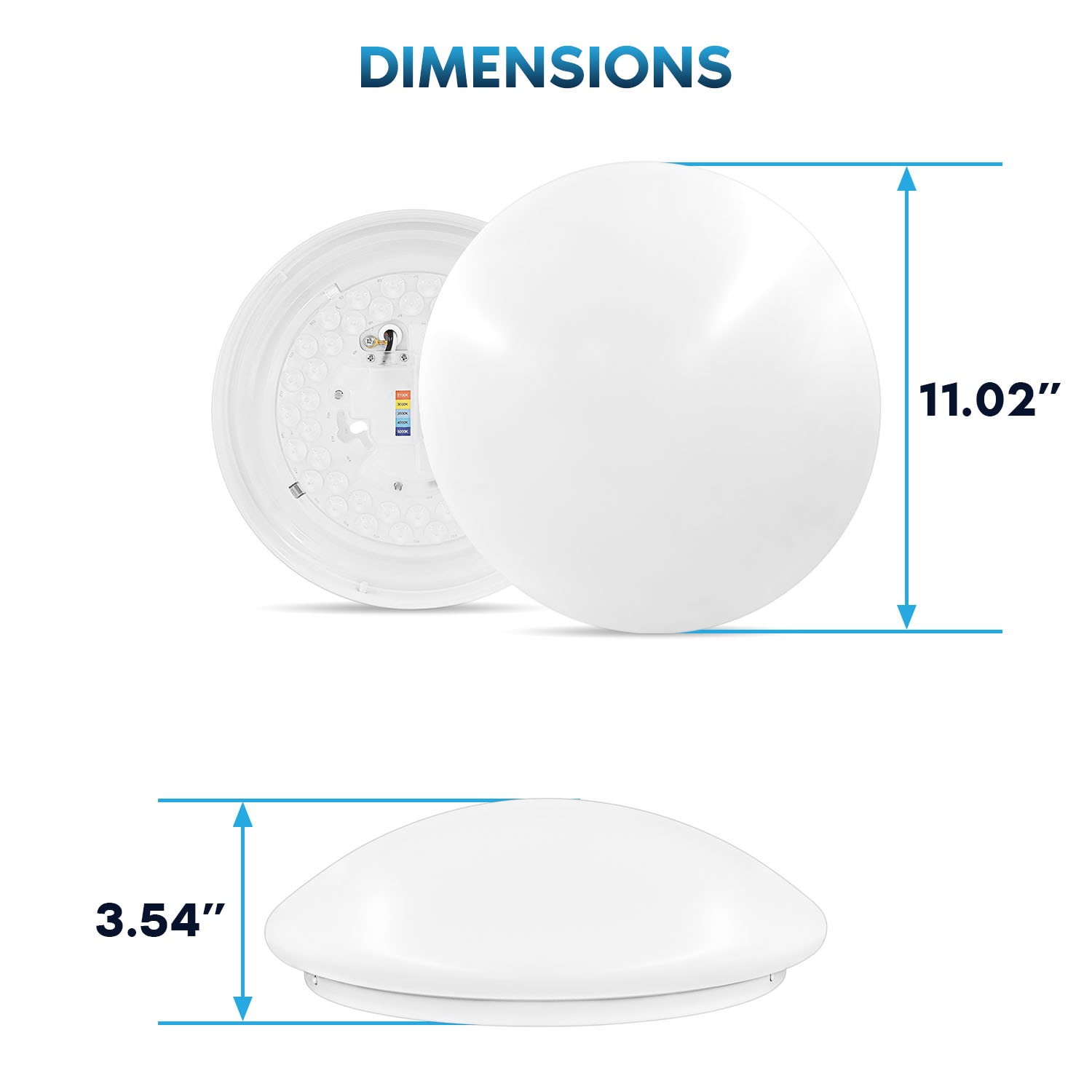 White 11-Inch Round LED Flush Mount Ceiling Light
