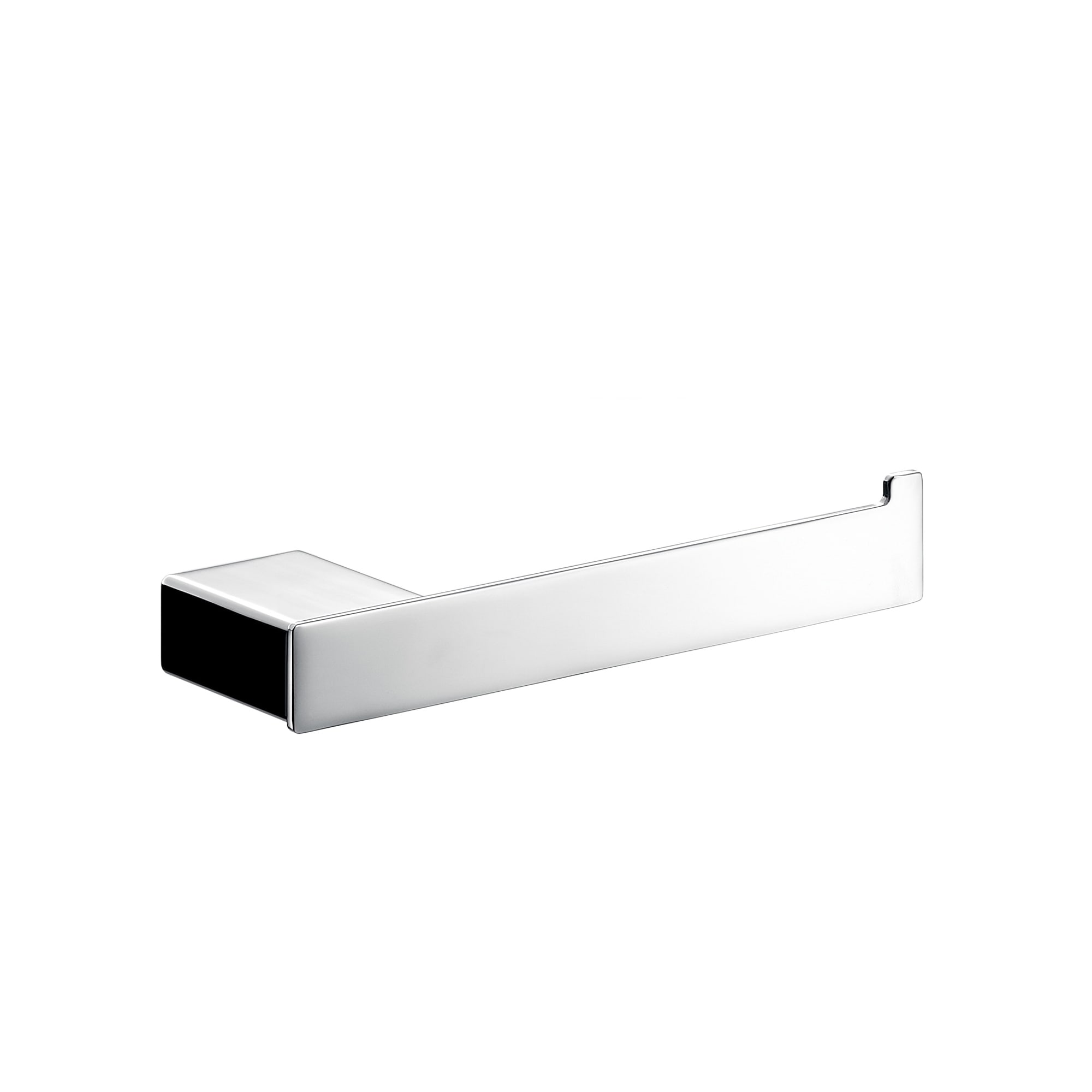 WS Bath Collections LOFT 0505.001.00 Loft Polished Chrome Wall mount Single post Toilet Paper Holder 1 -Rolls with Storage