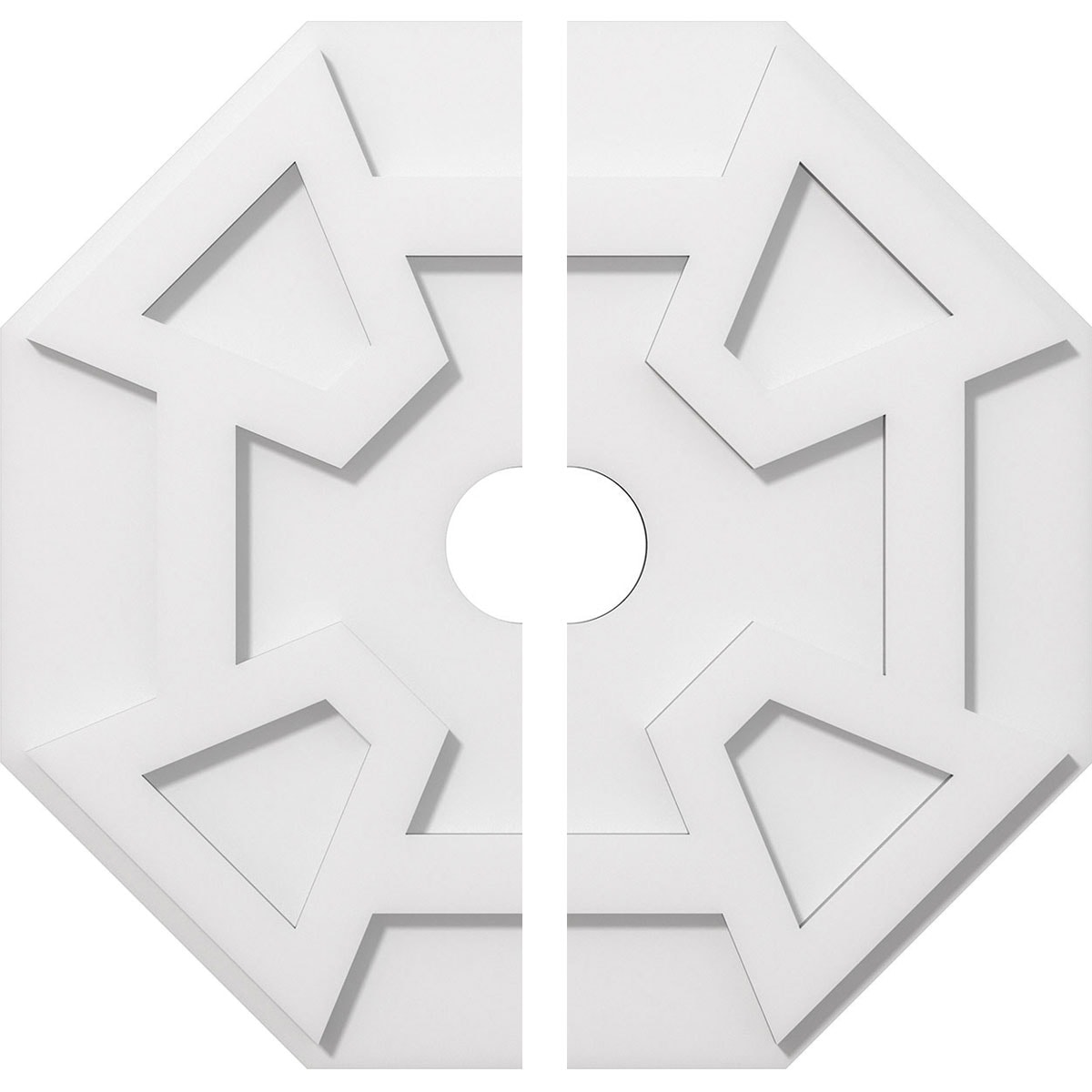 Ekena Millwork CMP20LG2-03000 Logan 20-in W x 20-in L Contemporary White PVC Split Ceiling Medallion