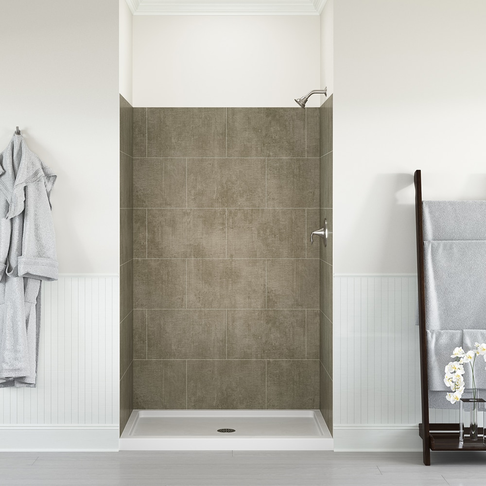allen + roth SW4834QU 48-in W x 34-in D x 78-in H Quarry 9 -Piece Glue Up Alcove Shower wall surround