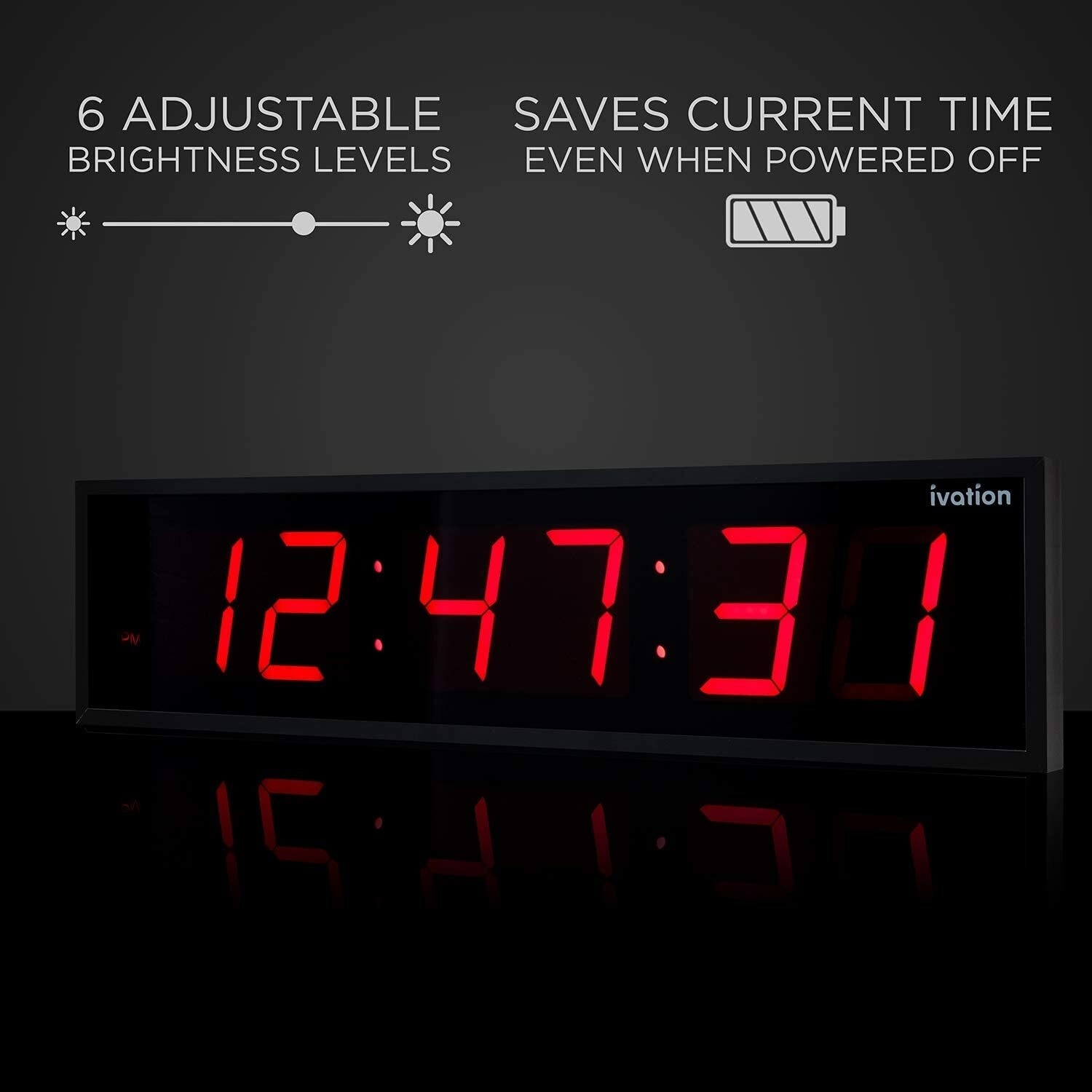Ivation JID0148TRED Indoor-Outdoor-Clocks - View #2