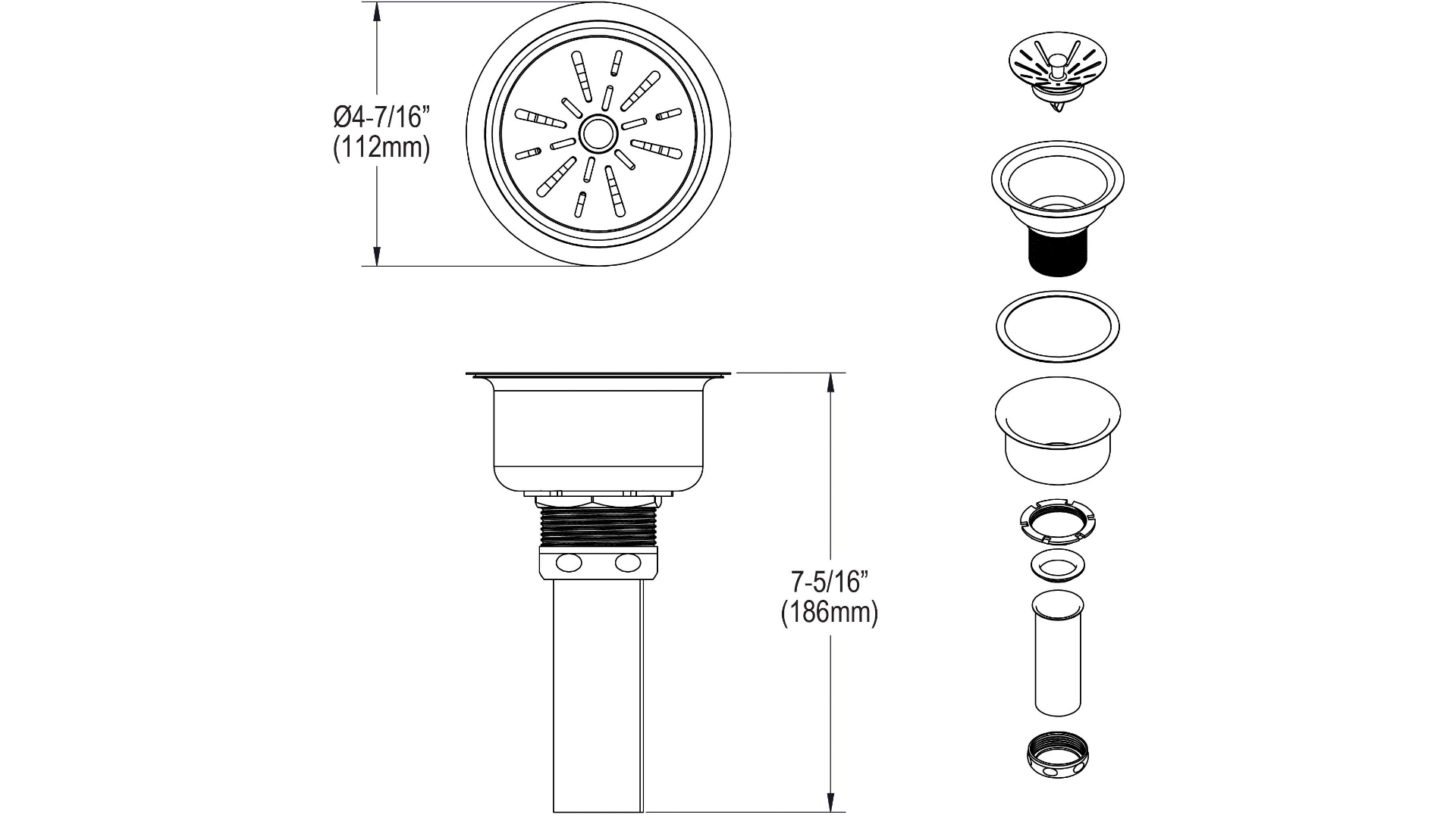 Elkay Stainless Steel Universal Drain Fitting LK35 at Lowes.com