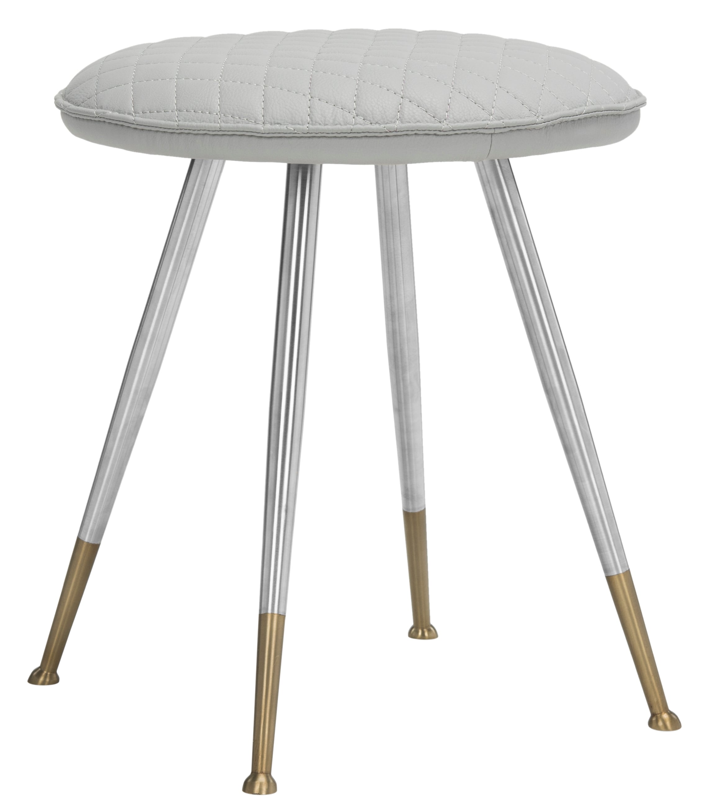 Brinley 17" Gray Metal Transitional Stool