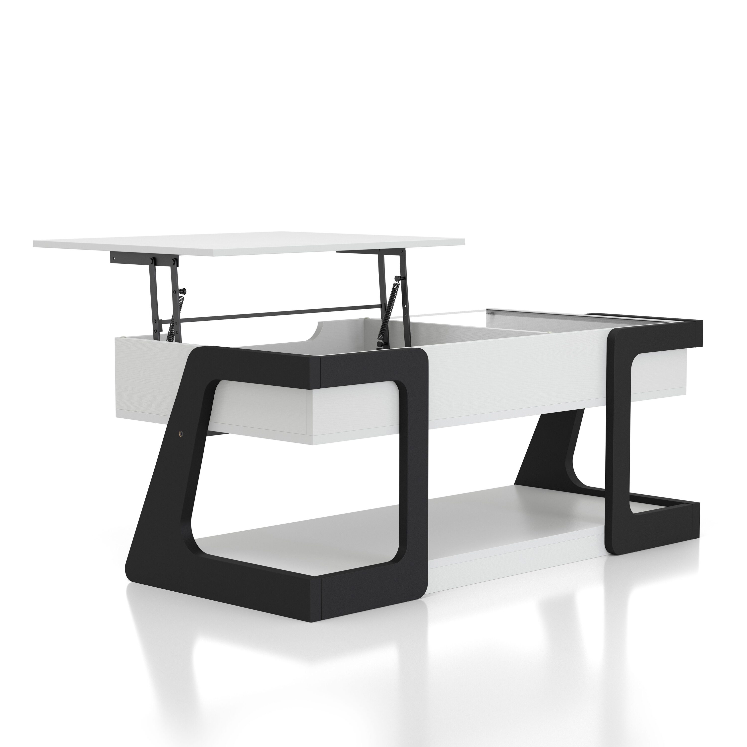 Oakley White and Black Composite Coffee and End Table Set